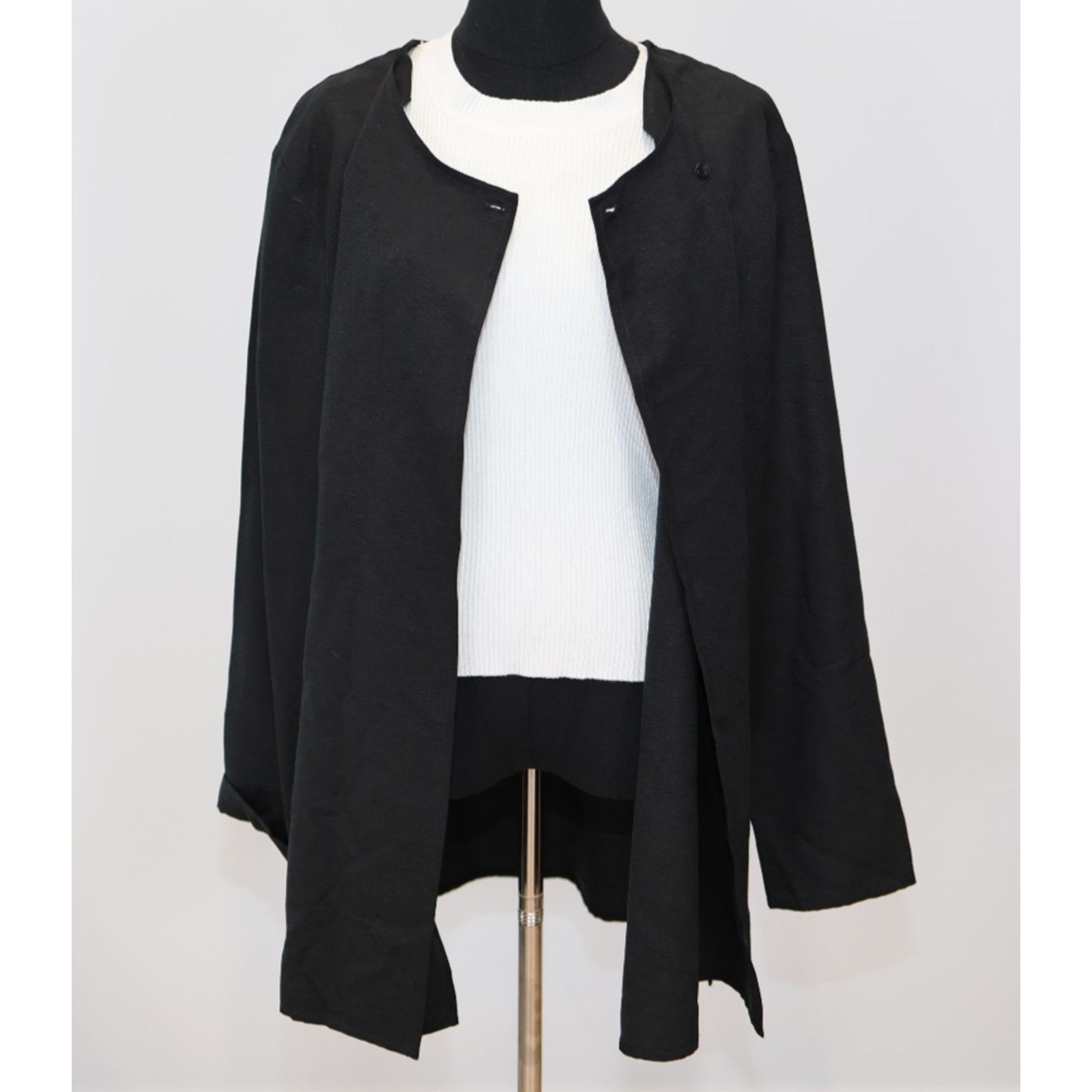 Eileen Fisher EILEEN FISHER Silk Georgette Crepe One Button Jacket Size L Size L / US 10 / IT 46 - 4 Thumbnail
