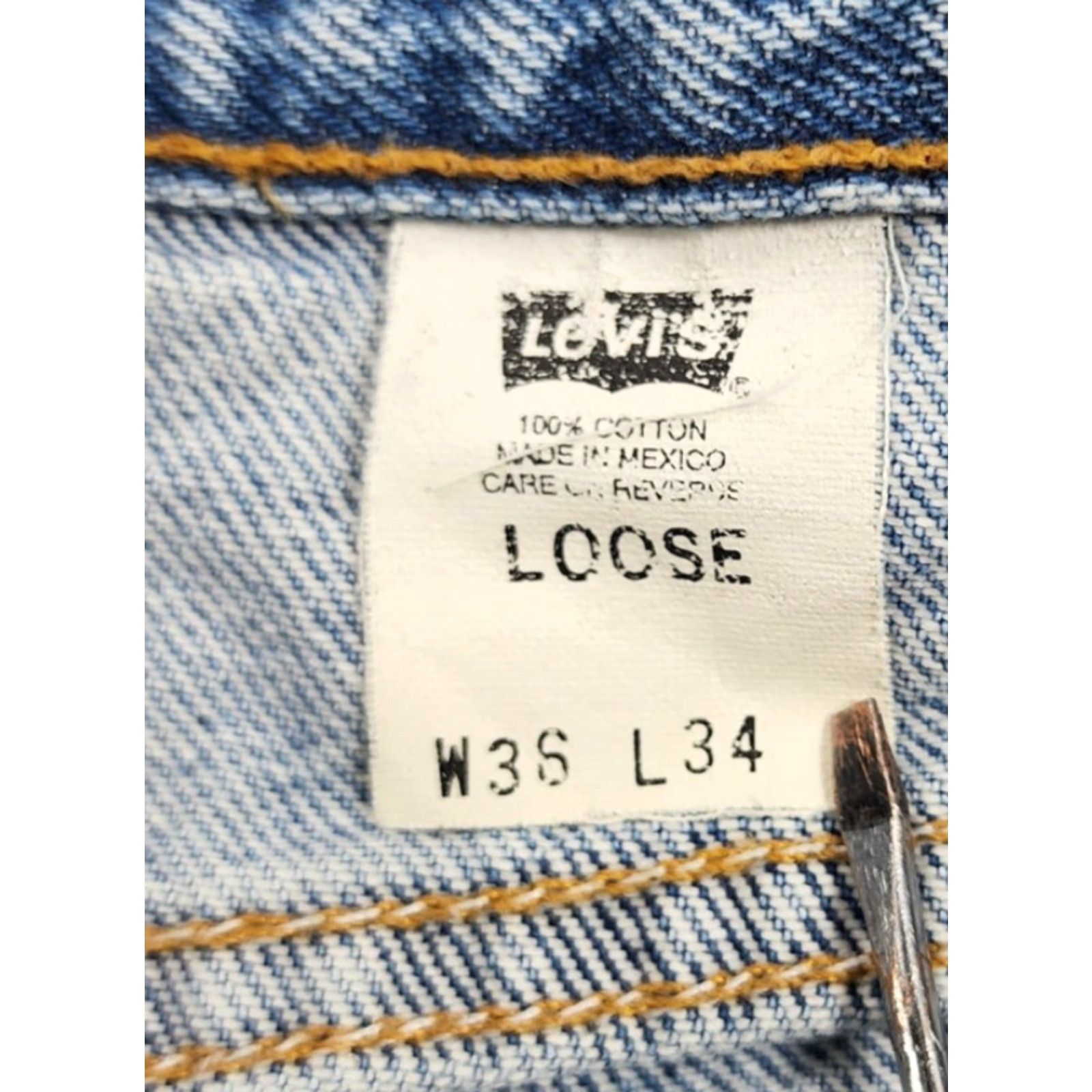 Levi's VINTAGE Levi's Jeans Mens 36x34 545 Light Wash Blue Loose Fit Tapered Leg Zip Fly Denim Relaxed 5-Pocket USA 90s Grunge Size US 36 / EU 52 - 6 Thumbnail
