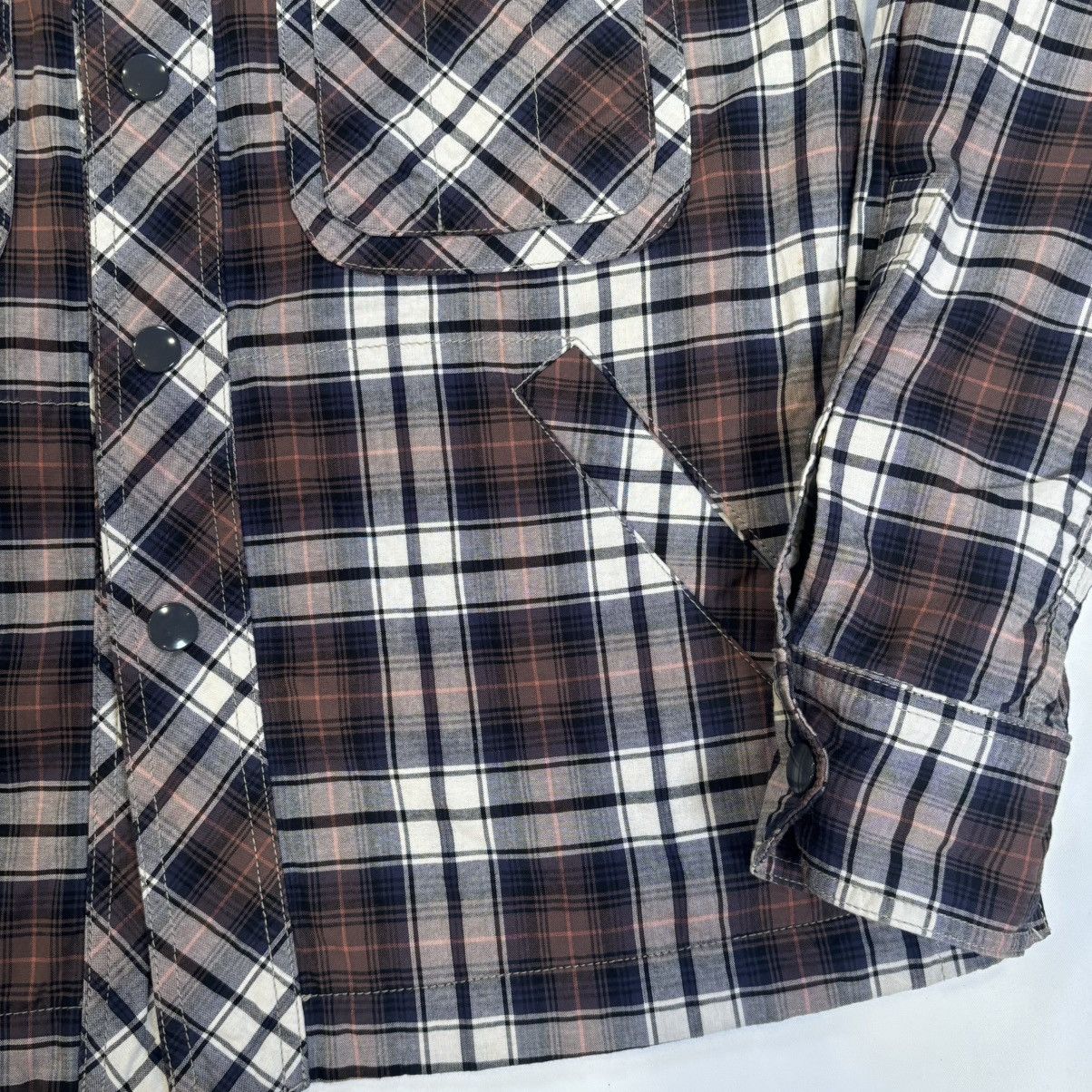 Soundman Soundman Japan Plaid Zip Shirt Jacket (Waldes Zipper) Size US S / EU 44-46 / 1 - 6 Thumbnail
