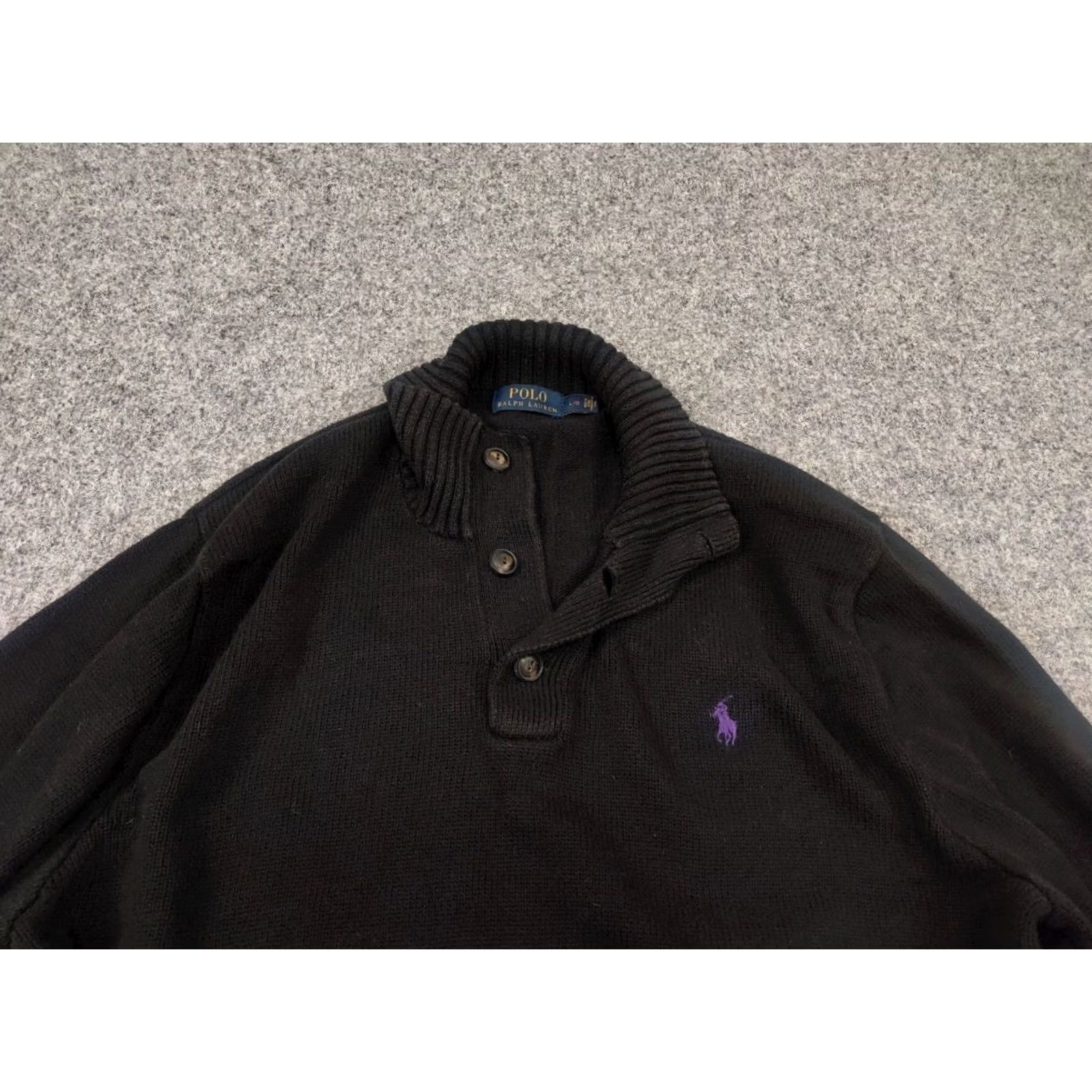 Polo Ralph Lauren VINTAGE Polo Ralph Lauren Black Cotton Knit Sweater 1/4 Button Polo Ralph Lauren Black Cotton Knit Sweater 1/4 Button Size US L / EU 52-54 / 3 - 3 Thumbnail