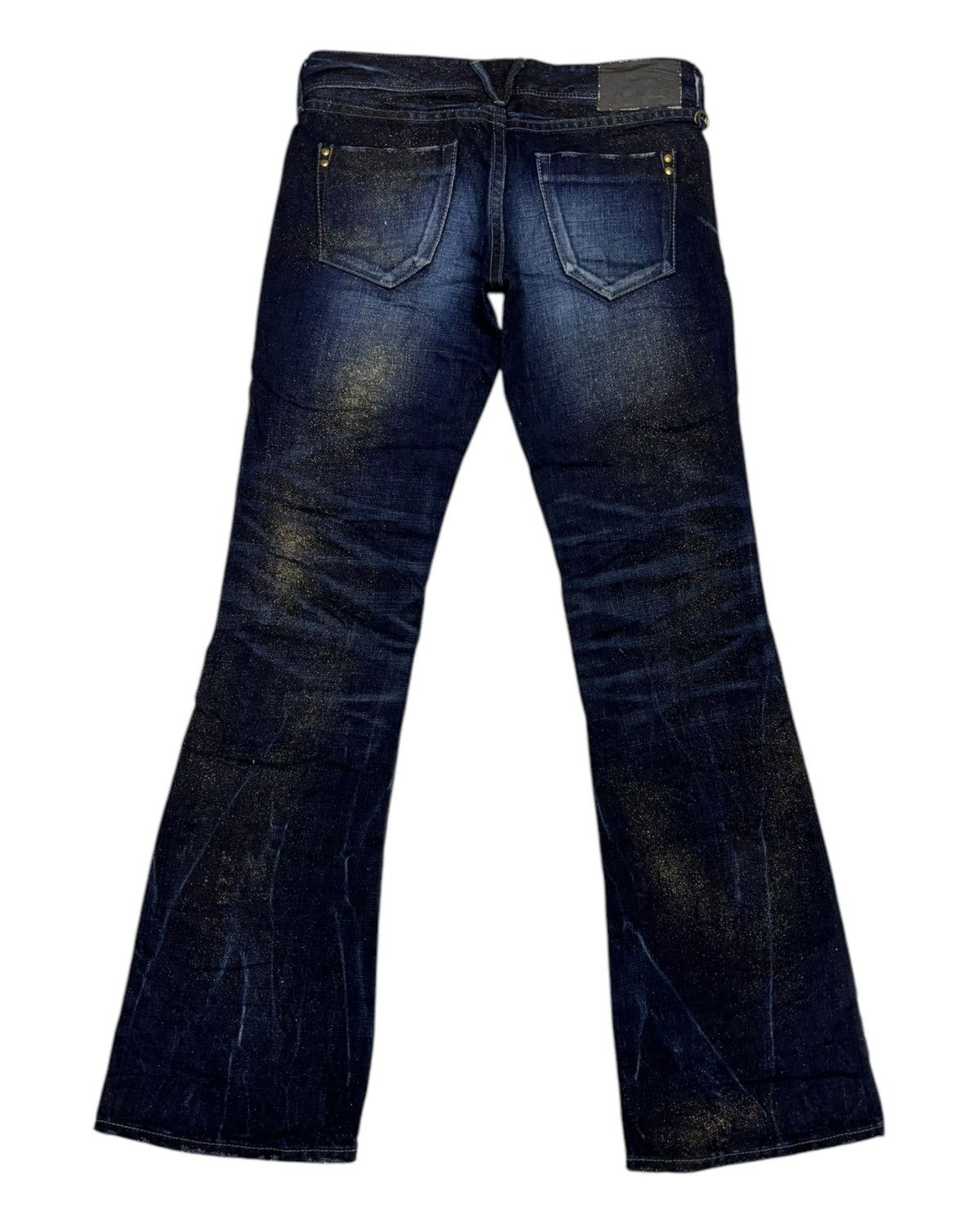 GOSTAR DE FUGA × Hysteric Glamour × If Six Was Nine Vanquish Flared Denim Gold Speckle Detail Distressed Jeans Size US 30 / EU 46 - 8 Thumbnail