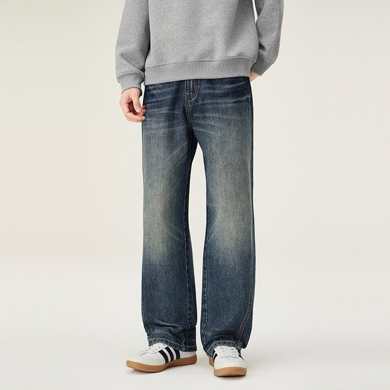 Japanese Brand American retro washed wide-leg jeans for men Size US 32 / EU 48 - 2 Thumbnail