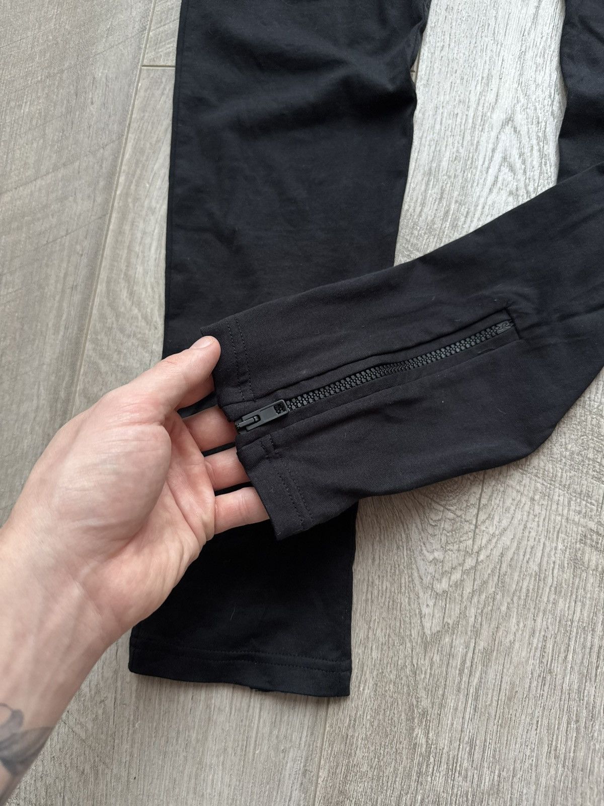 Givenchy Givenchy Black Cotton Jersey RIRI Zip Detail Leggings Size 32" / US 10 / IT 46 - 4 Thumbnail