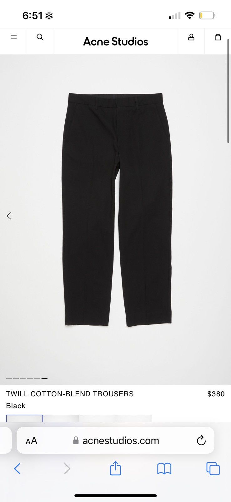 Acne Studios acne studios black twill trousers Size US 34 / EU 50 - 6 Thumbnail