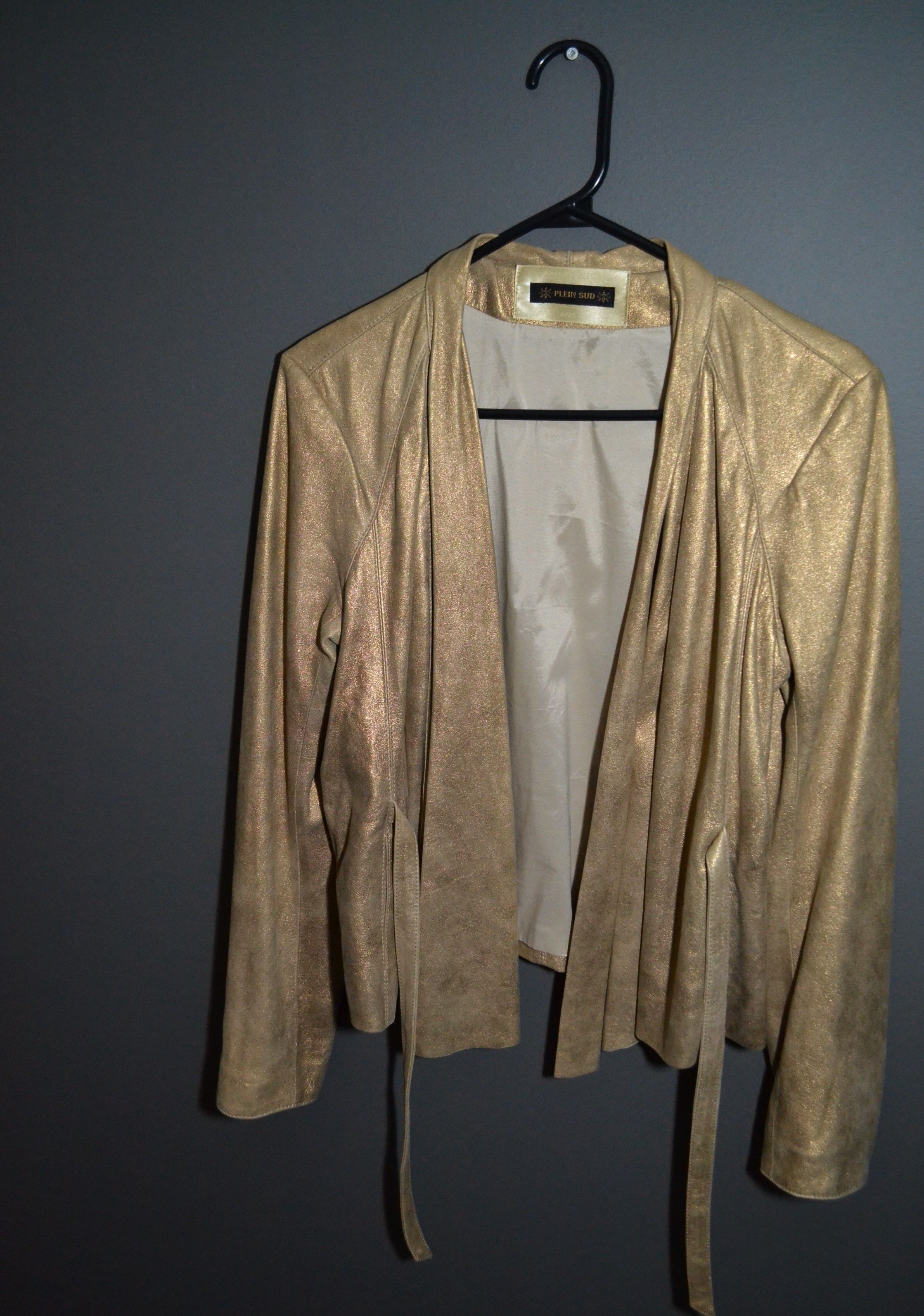 plein sud Plein Sud Faycal Amor Golden Tie Leather Jacket Moto 48 IT Size XL / US 12-14 / IT 48-50 - 7 Thumbnail