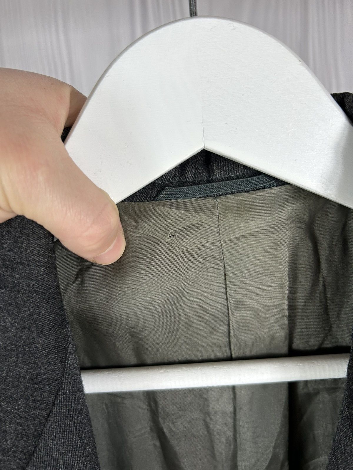 Max Mara Vintage MaxMara Grey Virgin Wool Blazer Jacket Made in Italy Size L / US 10 / IT 46 - 9 Thumbnail