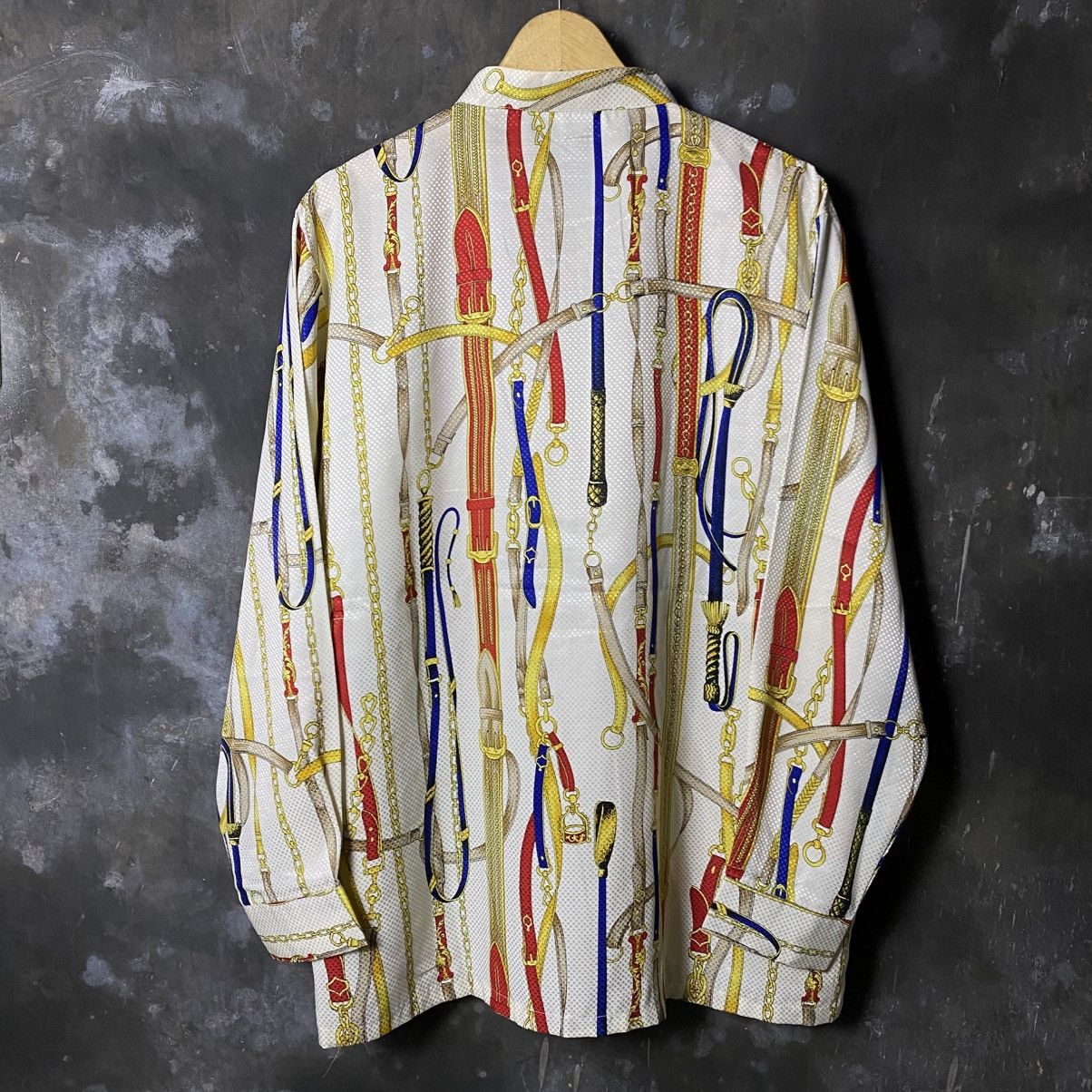 Designer × Vintage vtg kings-ray silk shirt changi style look like hermes Size US L / EU 52-54 / 3 - 2 Thumbnail