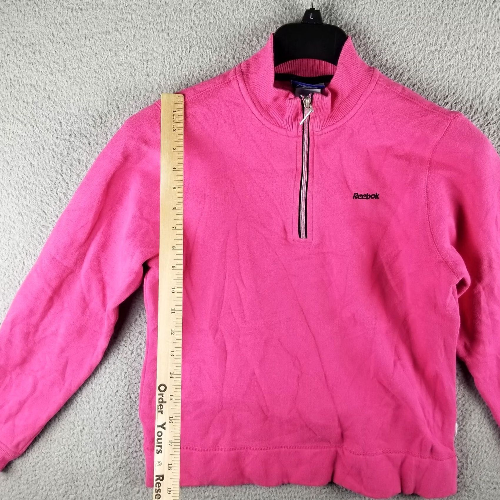 Reebok Reebok Sweatshirt Woman Medium Pink 1/4 Zip Mock Neck Embroidered Logo 90s Style Activewear Pullover Shirt Womens Size M / US 6-8 / IT 42-44 - 7 Thumbnail