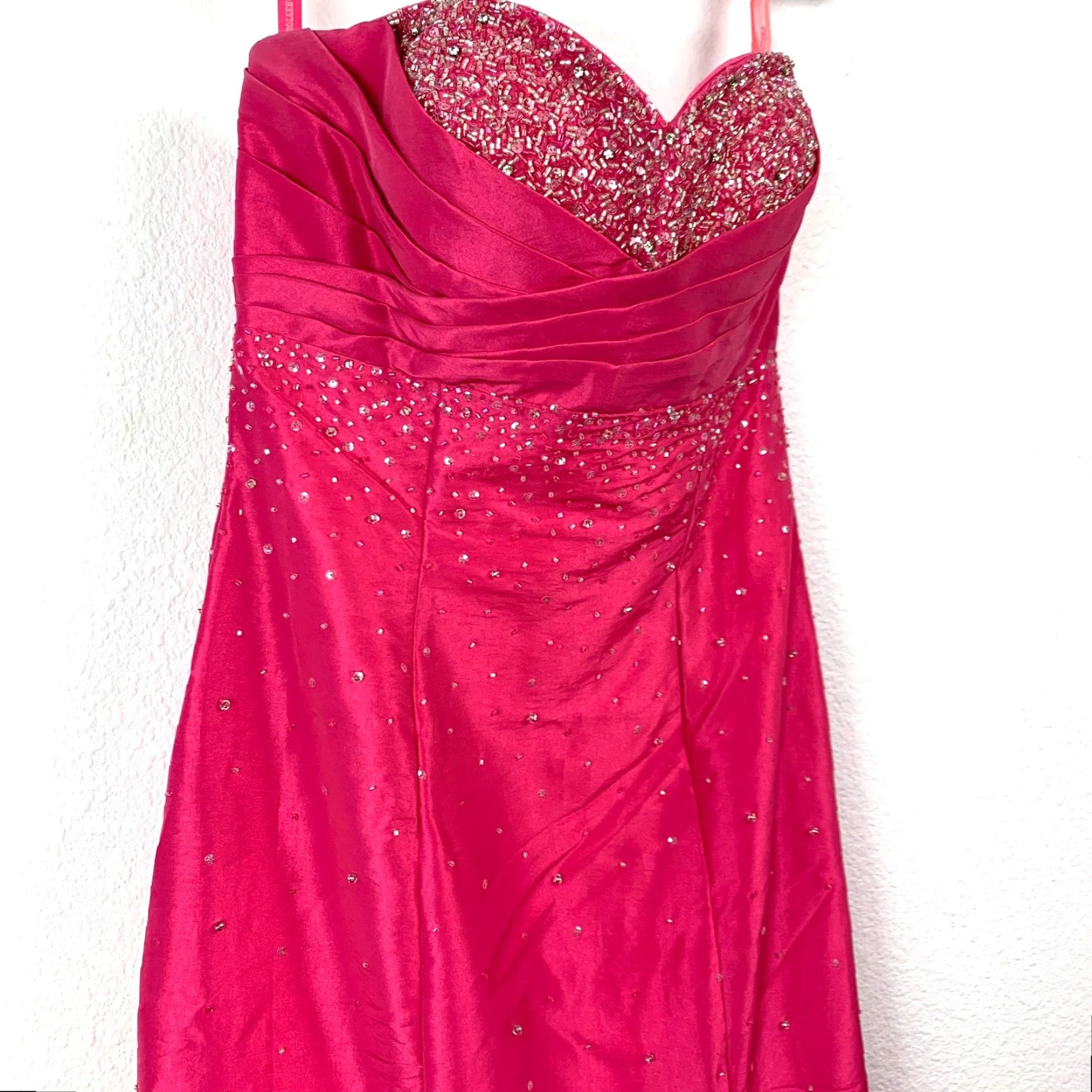 Pinko VINTAGE 90s Flirt by Maggie Sottero Pink Sequin Maxi Dress Prom 4 Womens Size S / US 4 / IT 40 - 5 Thumbnail