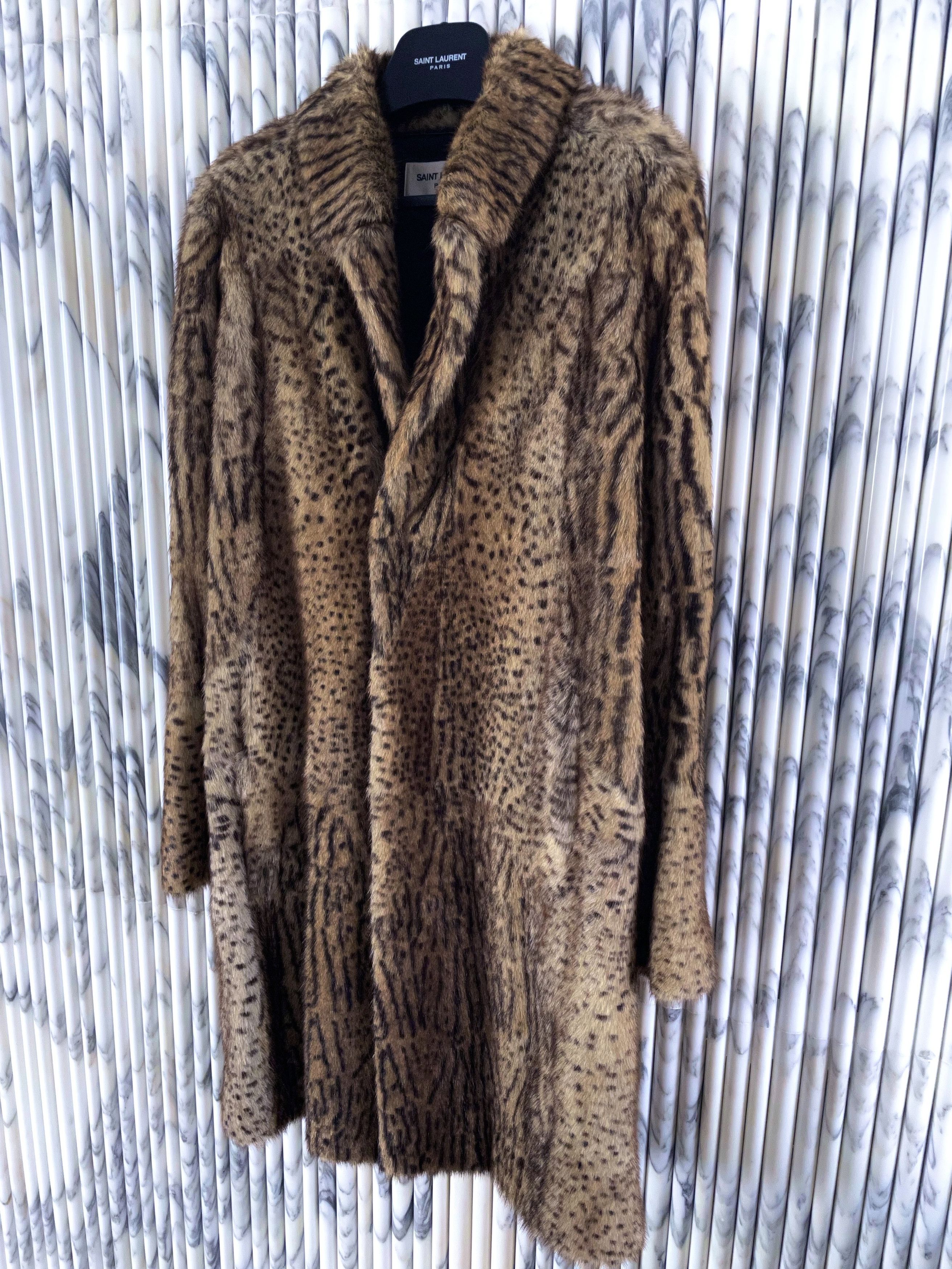 Hedi Slimane × Saint Laurent Paris *HOLY GRAIL* BABYCAT LEOPARD OCELOT MARMOT MINK FUR COAT Size US M / EU 48-50 / 2 - 2 Thumbnail