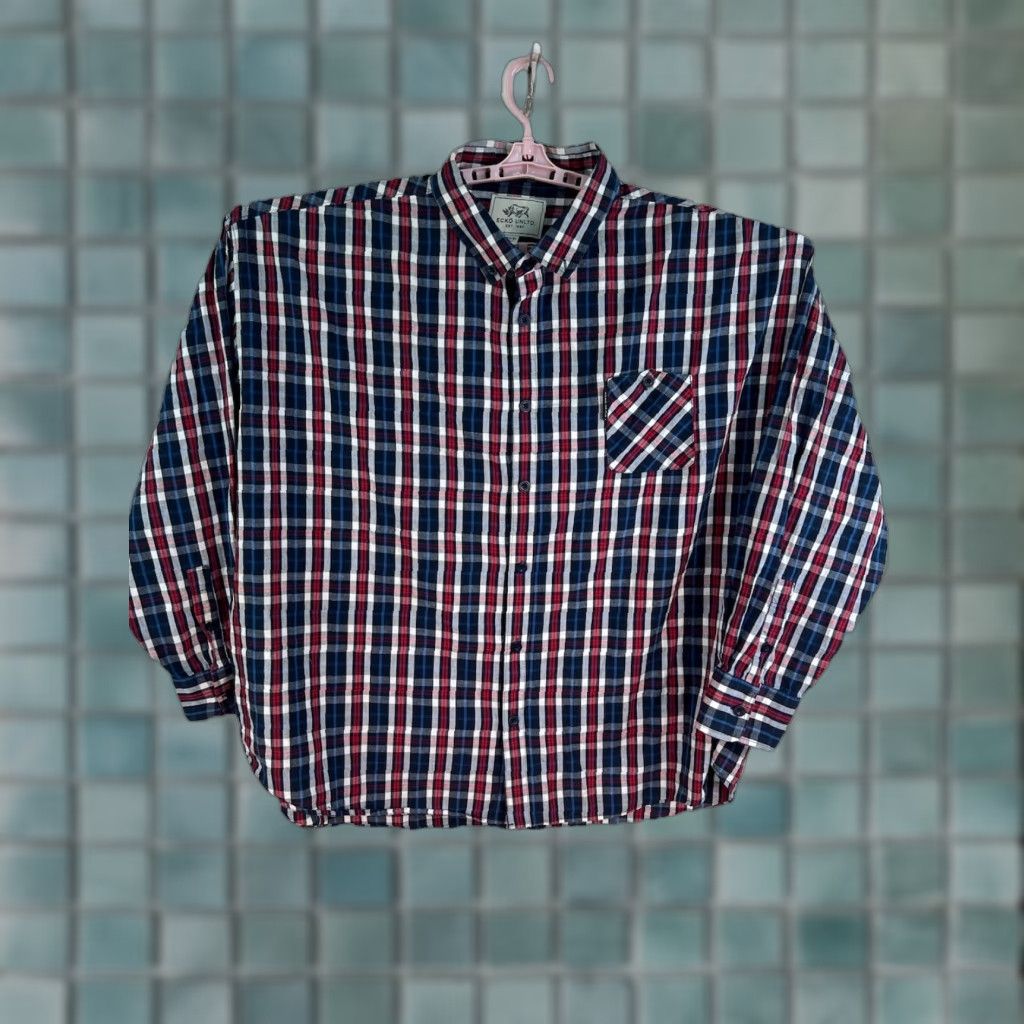 Ecko Unltd. Ecko Unltd. Plaid Shirt Men 6XL Long Sleeve Blue Cotton Casual Big & Tall Mens Size US XXL / EU 58 / 5 - 1 Thumbnail