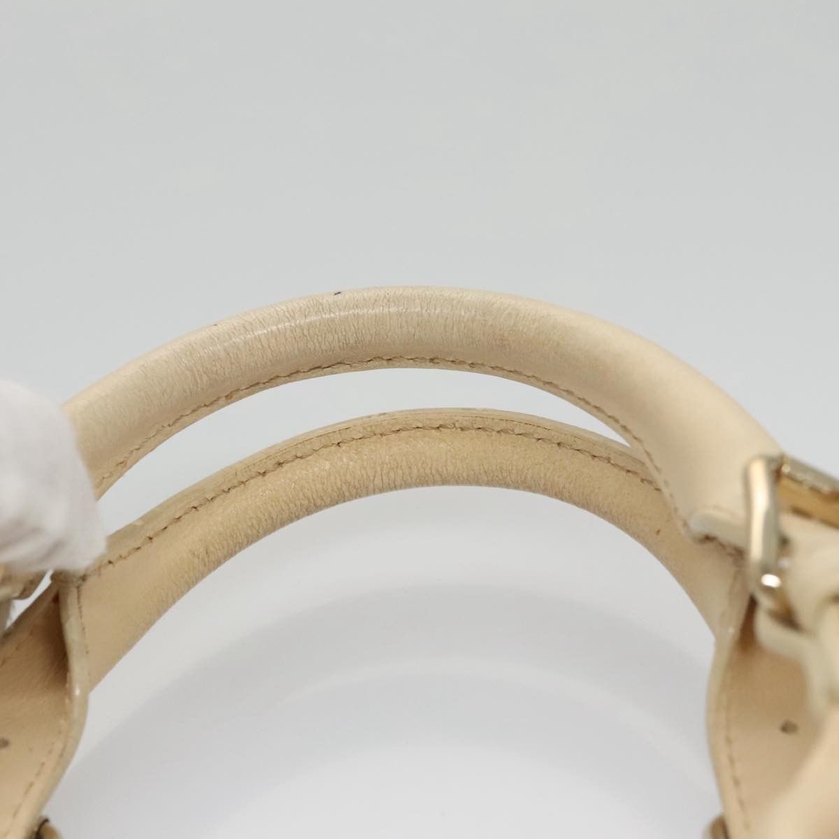 Celine CELINE Hand Bag Straw Leather Blue Cream Gold Size ONE SIZE - 8 Thumbnail