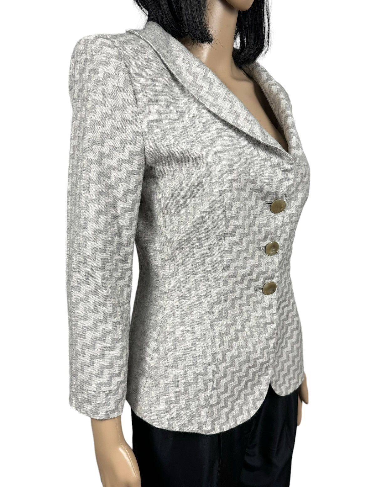 Giorgio Armani Giorgio Armani Silk-Wool Blazer Geometric Pattern size 46 Size L / US 10 / IT 46 - 5 Thumbnail
