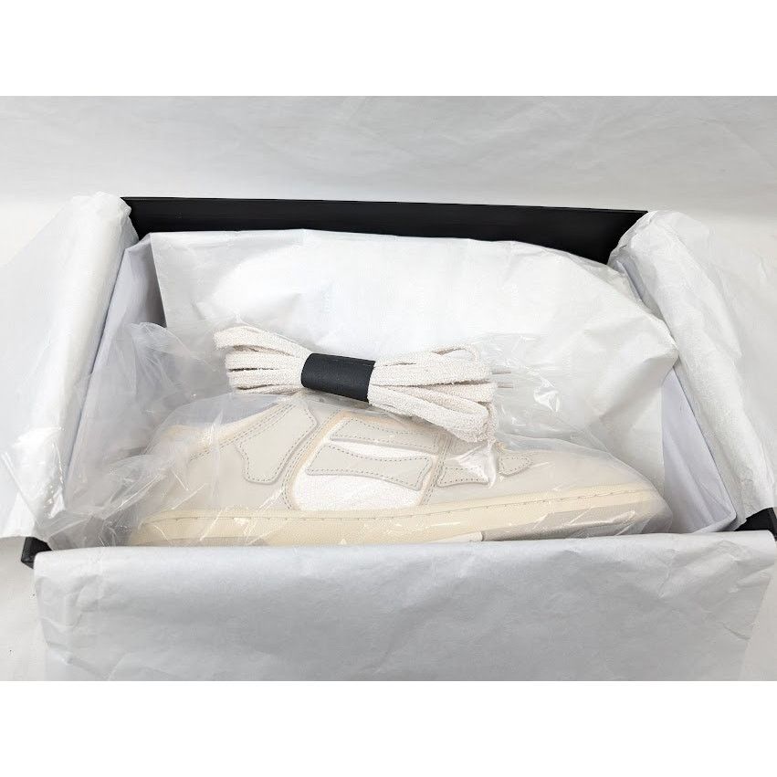 Amiri o1rshd1 Collegiate Skelton Low-Top Sneakers in Birch White Size US 12 / EU 45 - 20 Thumbnail