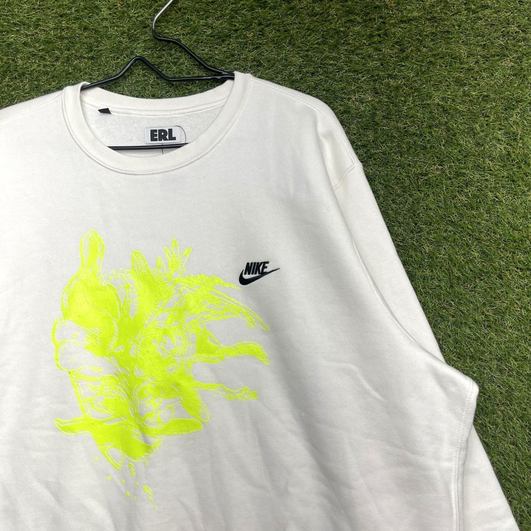 Nike Nike ERL Sweatshirt Mens 2XL Fluo Green Logo Crewneck Collab y2k NWT Size US XXL / EU 58 / 5 - 3 Thumbnail