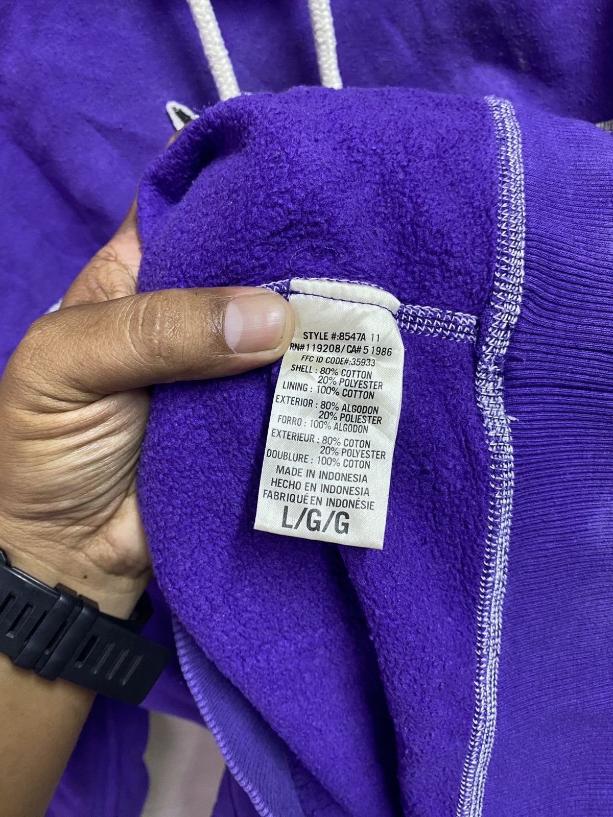 NFL Minnesota Vikings Stitch Applique Logo Pullover Hoodie Size US XL / EU 56 / 4 - 6 Thumbnail