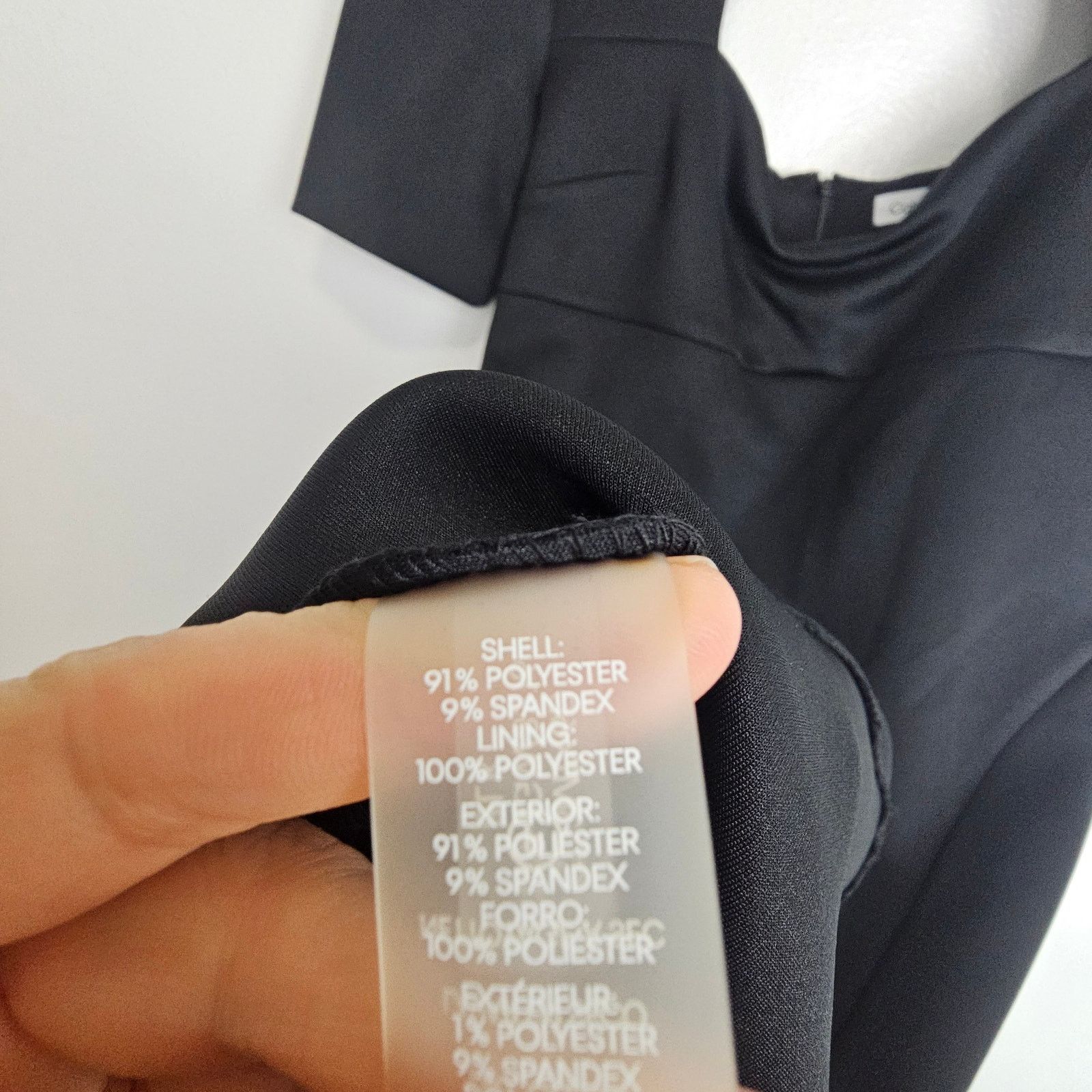 Calvin Klein Calvin Klein Sheath Dress Black Short Sleeve Sweetheart 10 Size L / US 10 / IT 46 - 7 Thumbnail