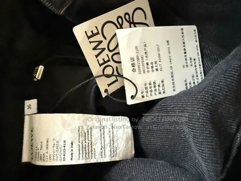 Loewe LOEWE High-Waisted Embossed Denim Pants Size 24" / US 00 / IT 34 - 4 Thumbnail