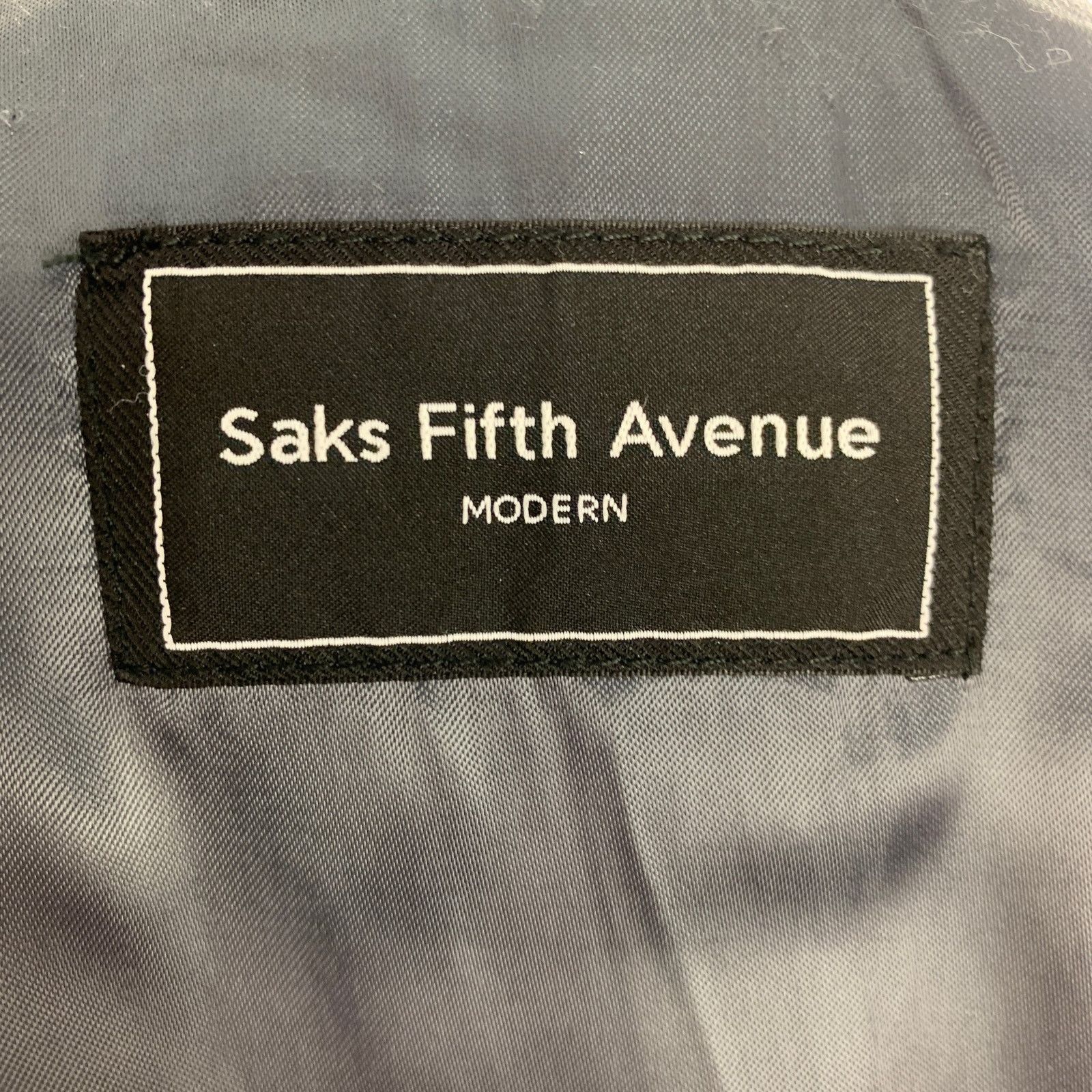 Saks Fifth Avenue SAKS FIFTH AVENUE Size 40 Navy Grey Plaid Wool Blend Coat Size US L / EU 52-54 / 3 - 5 Thumbnail