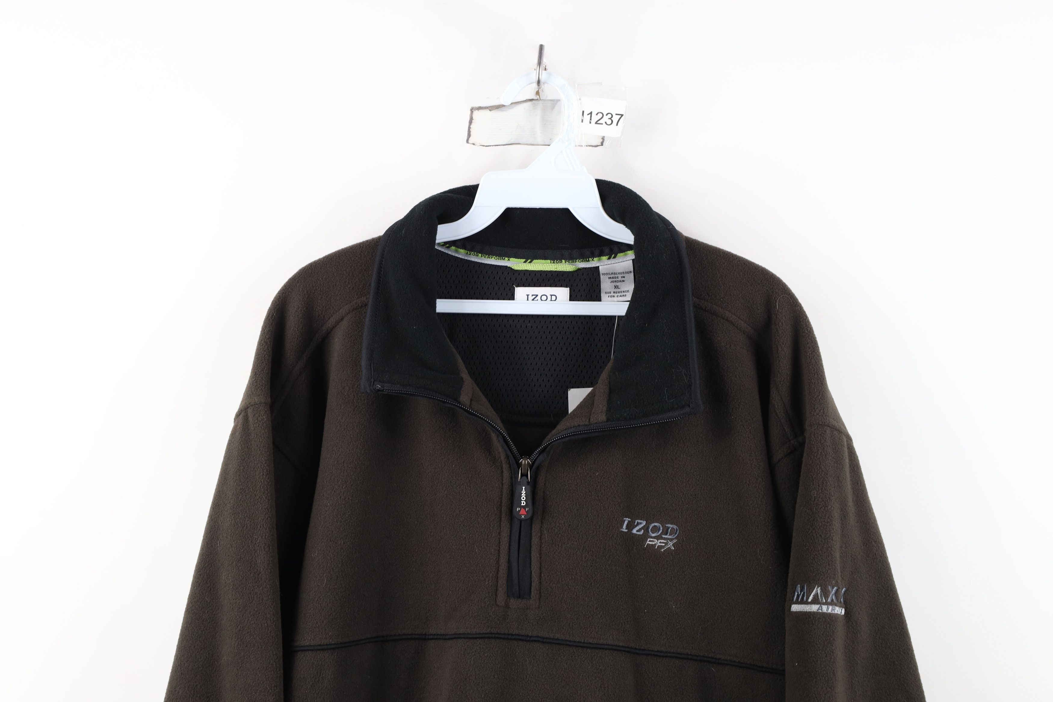 Izod New IZOD PFX Half Zip Fleece Pullover Sweater Brown Size US XL / EU 56 / 4 - 2 Thumbnail