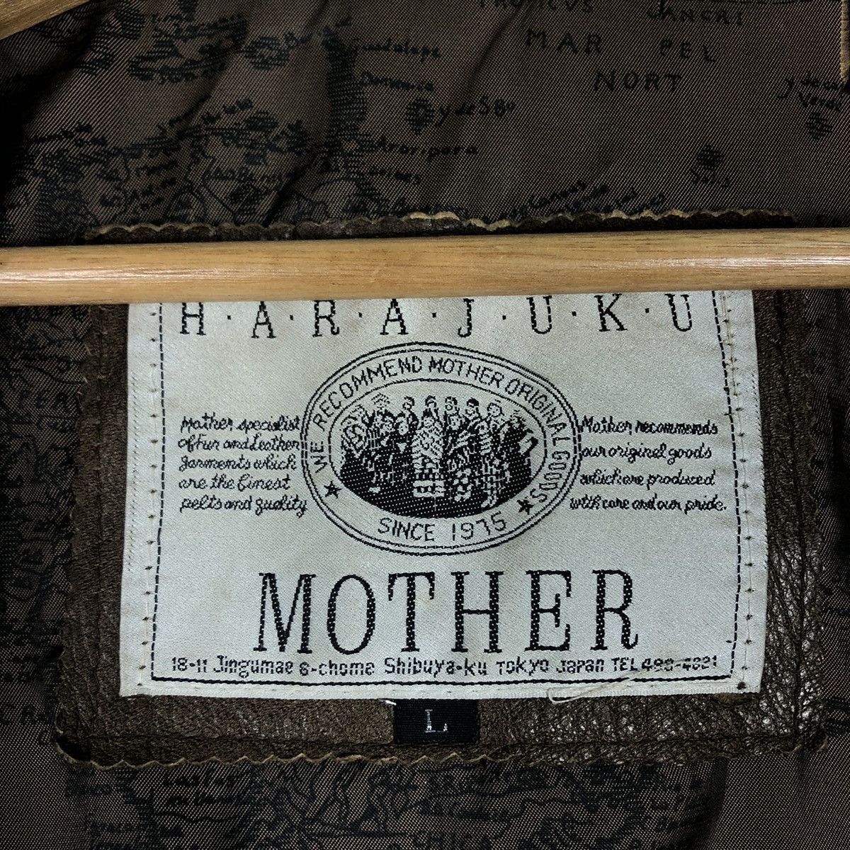 Japanese Brand 🔥Vtg Genuine Leather Jacket Bomber Harajuku Mother Map Size US L / EU 52-54 / 3 - 17 Thumbnail