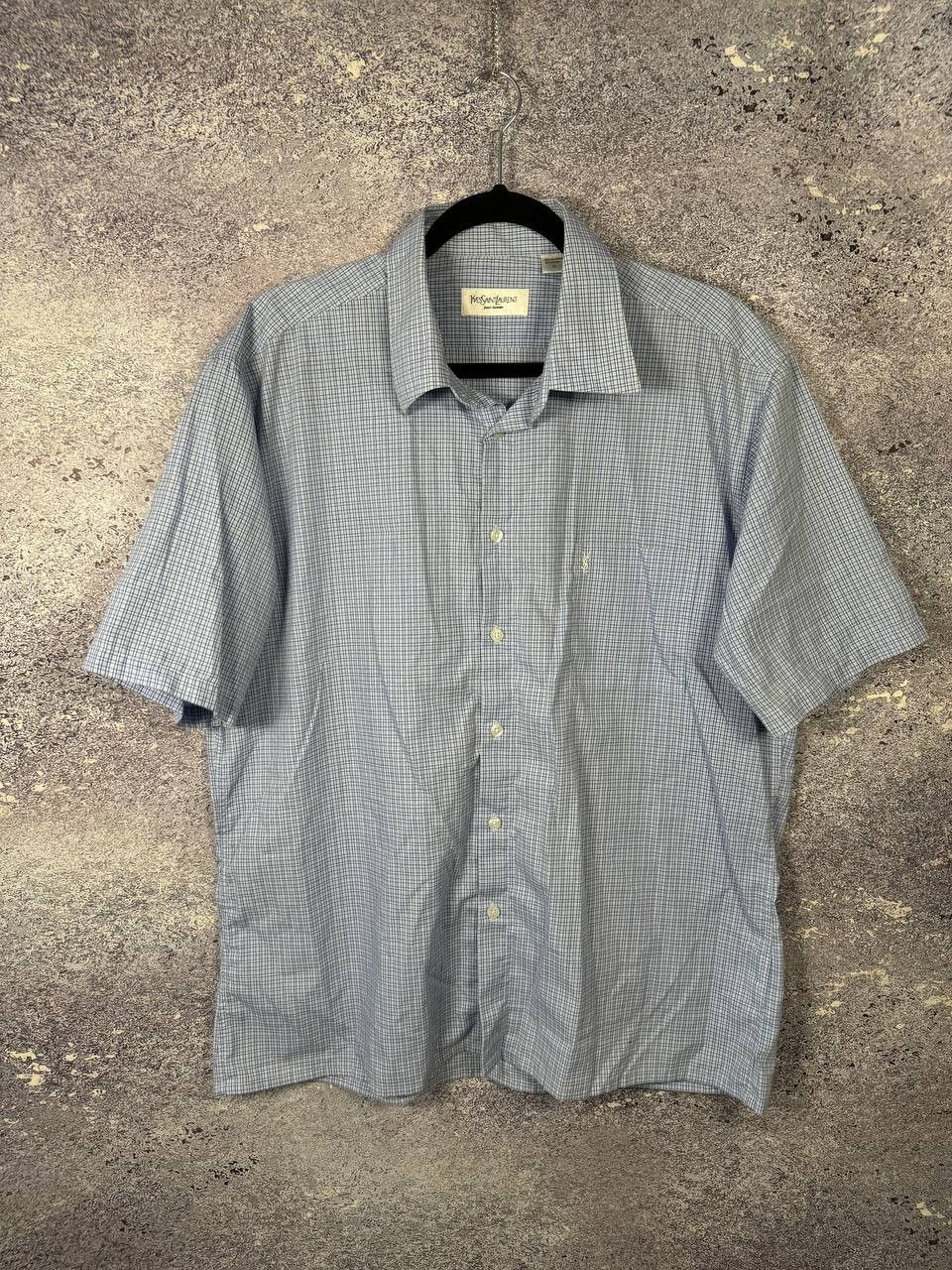 Yves Saint Laurent YSL Yves Saint Laurent Check Short Sleeve Shirt Button XL Size US XL / EU 56 / 4 - 1 Thumbnail