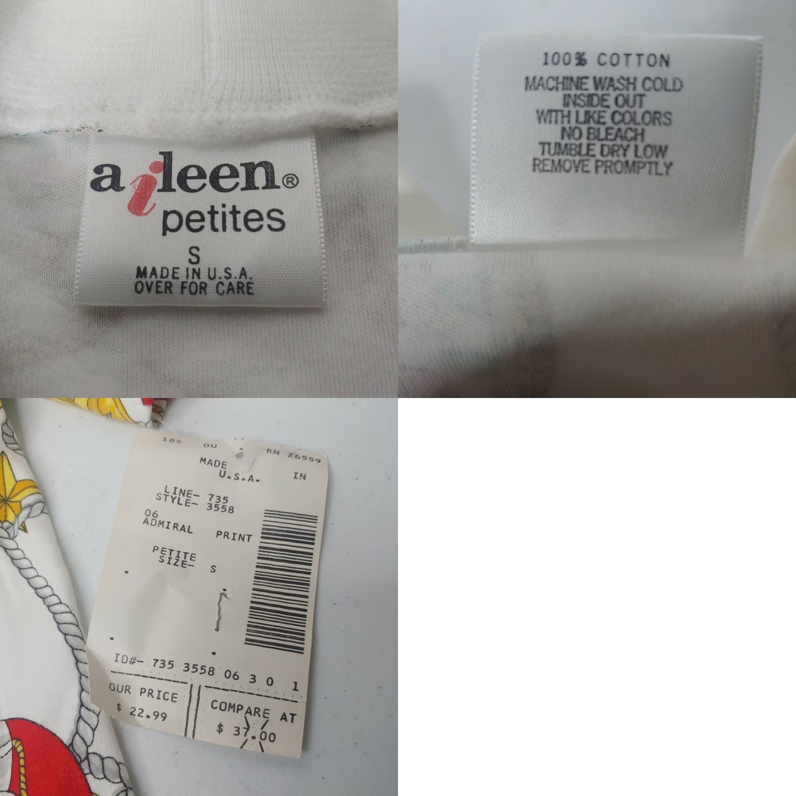 Nautica VINTAGE Aileen Petite Shirt Small Nautical Print Button Sail Boating Cardigan Button Up T Mens Womens Girls Boys Size S / US 4 / IT 40 - 8 Thumbnail