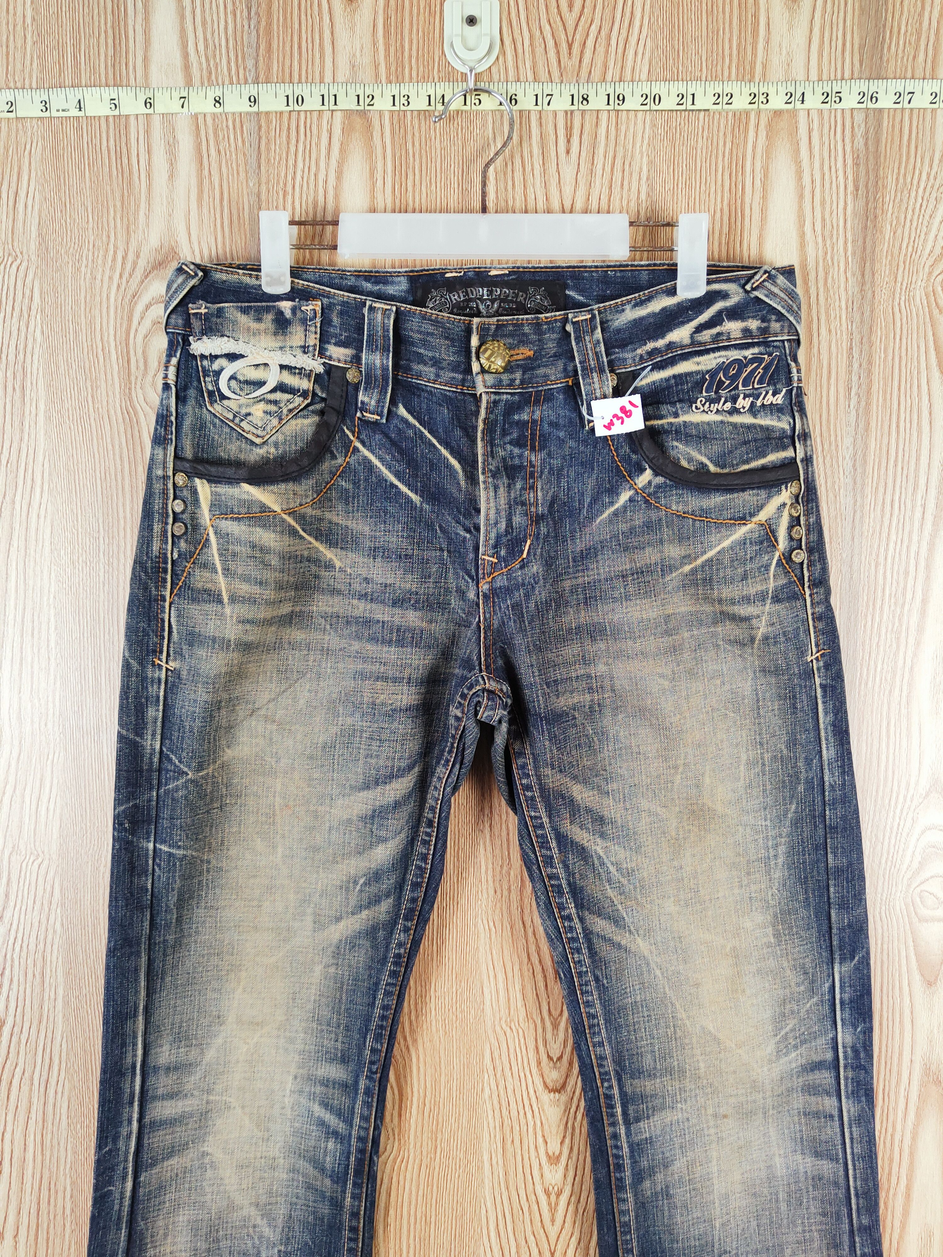 Japanese Brand Red Pepper Dark Blue Distressed Ripped Jeans #W381 Size US 32 / EU 48 - 2 Thumbnail