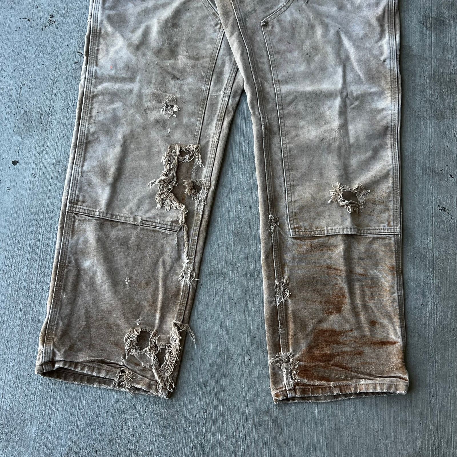 Carhartt × Vintage Carhartt faded brown double knee work wear carpenter pants Size US 33 - 3 Thumbnail