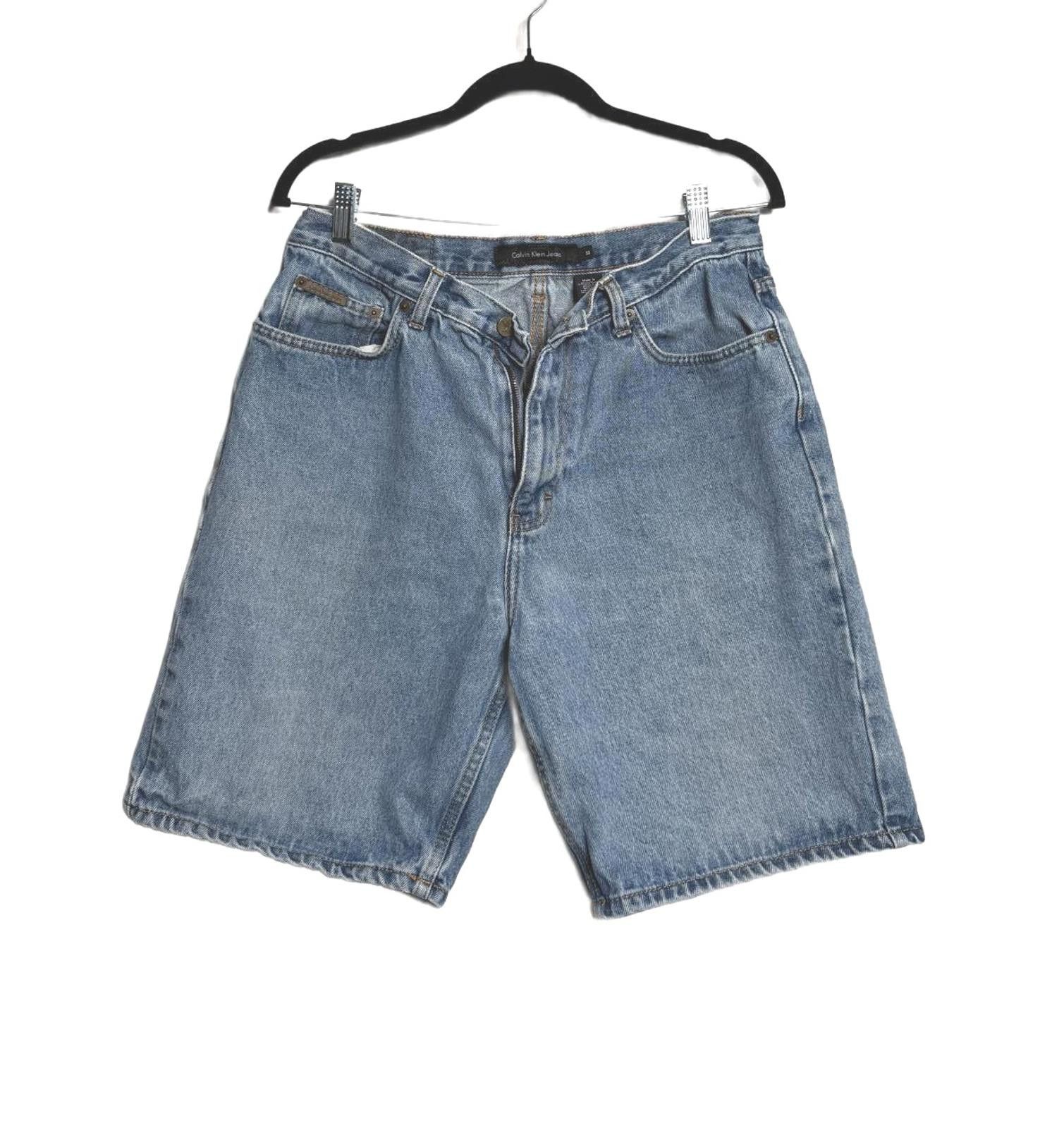 Calvin Klein Vintage 2000s Calvin Klein Blue Denim Jean Shorts Size US 33 - 1 Thumbnail