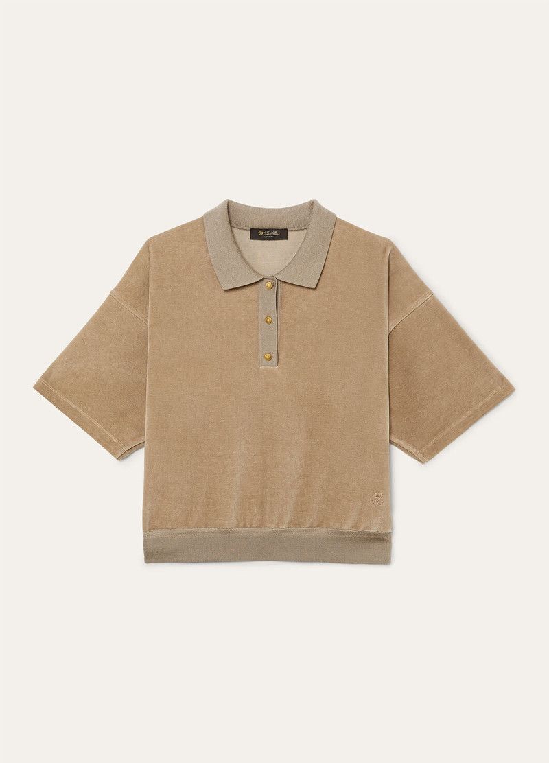 Loro Piana o1srvl11e0526 FAP0782 Balmuccia Polo Shirt in Beige Size XS / US 0-2 / IT 36-38 - 1 Thumbnail