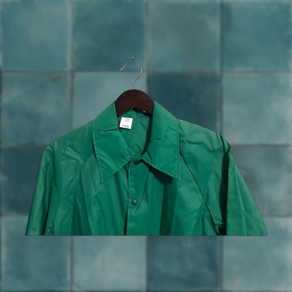 Vintage VINTAGE coaches jacket Mens S Green 80s deadstock NWOT windbreaker nylon jacket USA (25" sleeves) Size US S / EU 44-46 / 1 - 1 Thumbnail