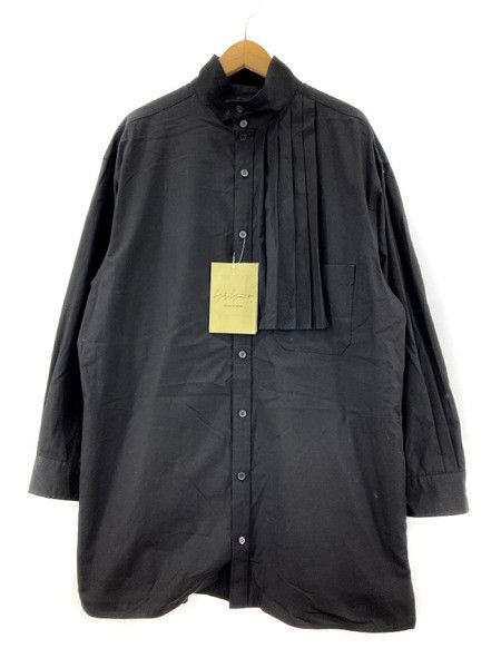 image of Yohji Yamamoto Pour Homme 23Ss Black Pleated Shirts Hz-B15-012, Men's (Size Medium)