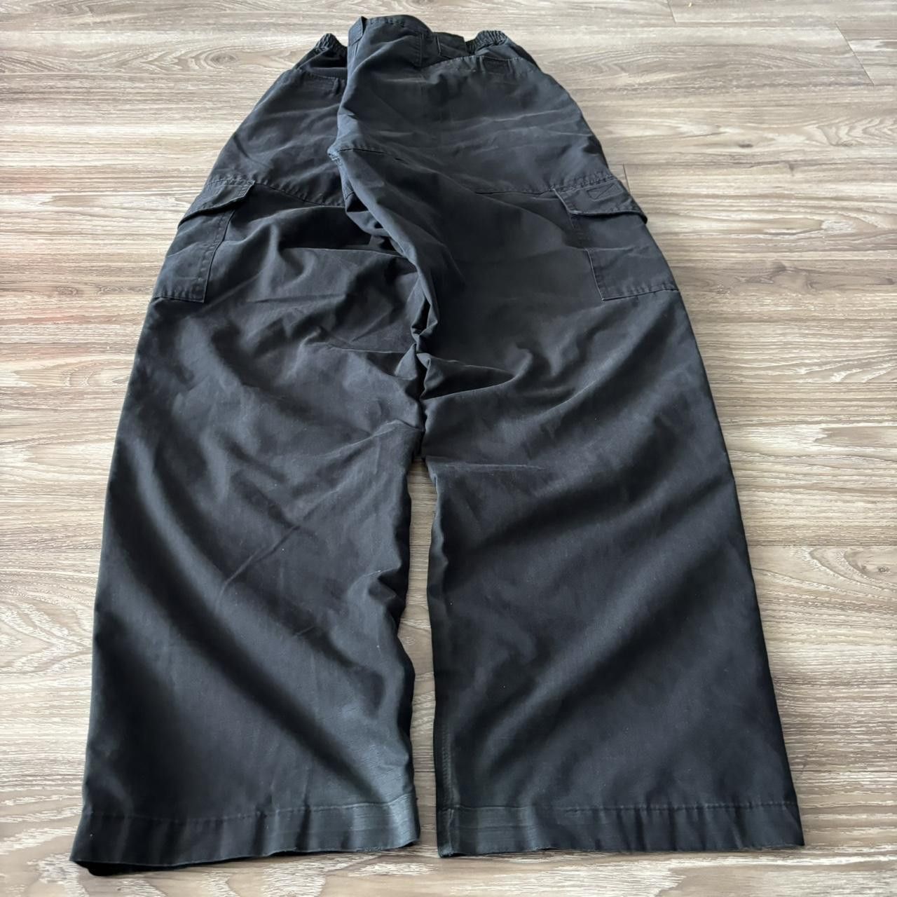 Japanese Brand Crazy Vintage Y2K/2000s Baggy Black Workwear Skater Cargo Pants! 34x31 Size US 33 - 4 Thumbnail