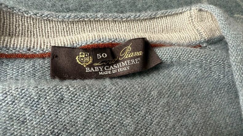 Loro Piana LORO PIANA Blue and gray goat cashmere sweater Size US L / EU 52-54 / 3 - 7 Thumbnail