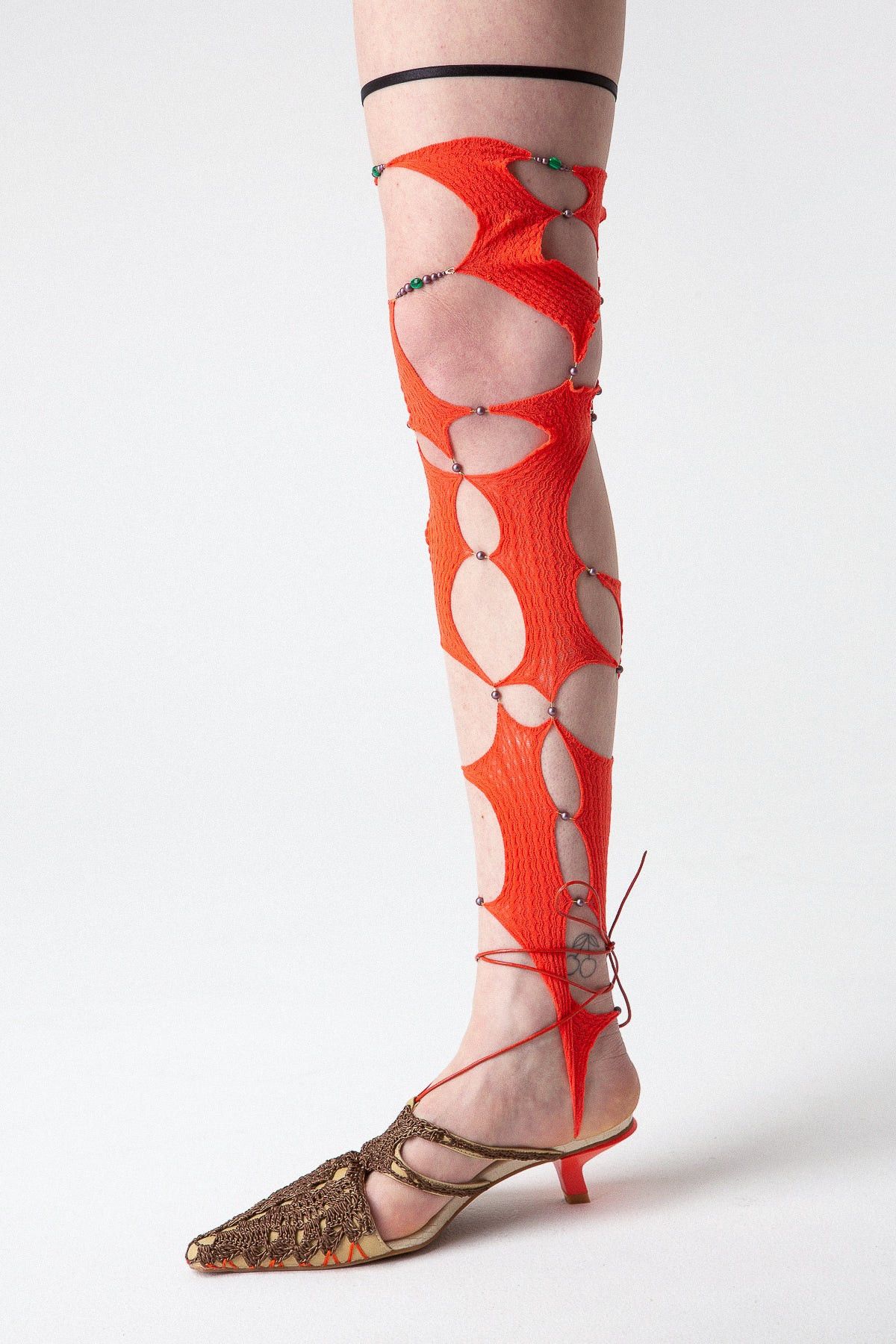 RUIbuilt $335 RUI Size 2 Single Cropped Thigh-High Sock Size ONE SIZE - 3 Thumbnail