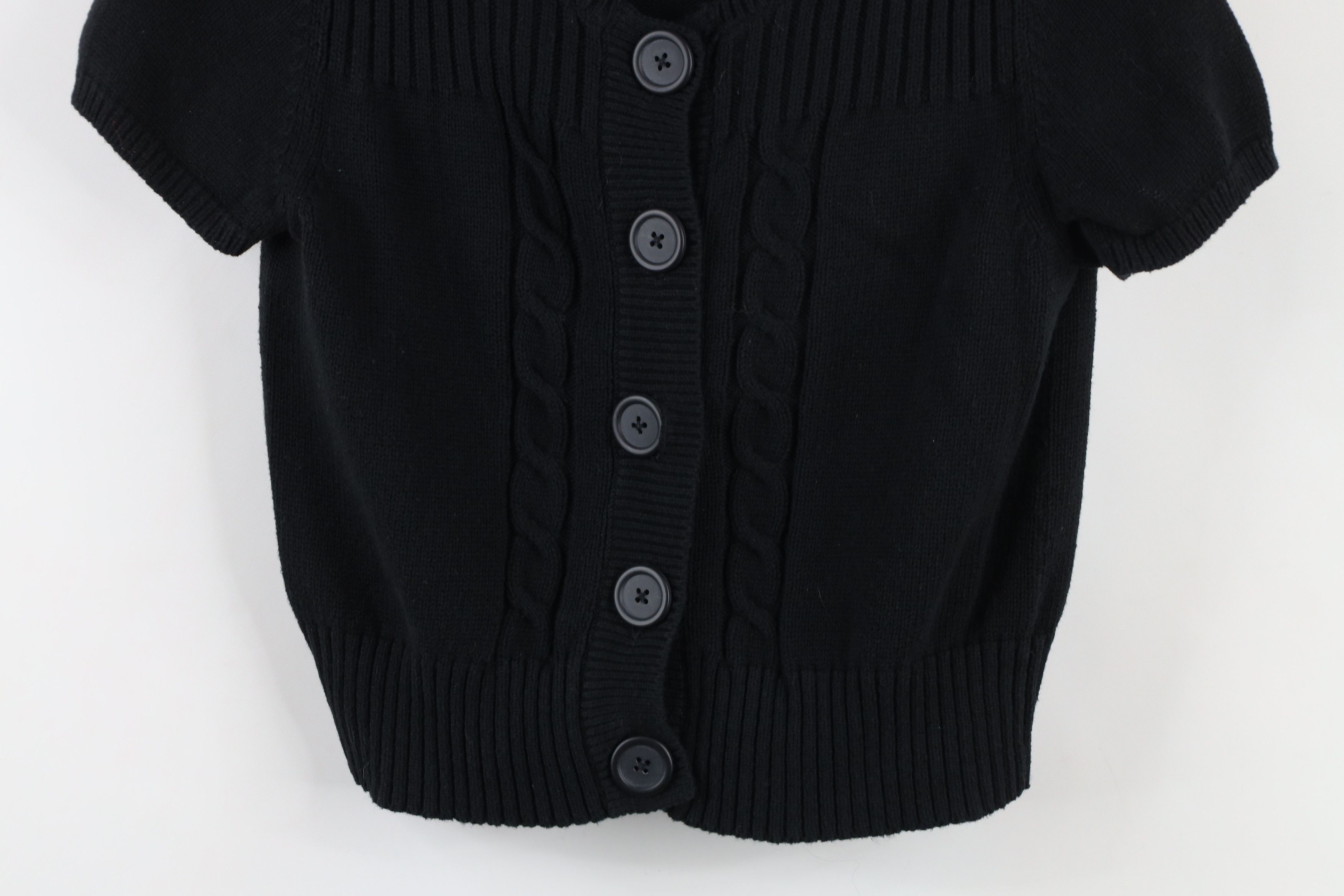 Vintage Vintage Y2K Babydoll Mudd Cable Knit Cardigan Sweater Black Size M / US 6-8 / IT 42-44 - 3 Thumbnail