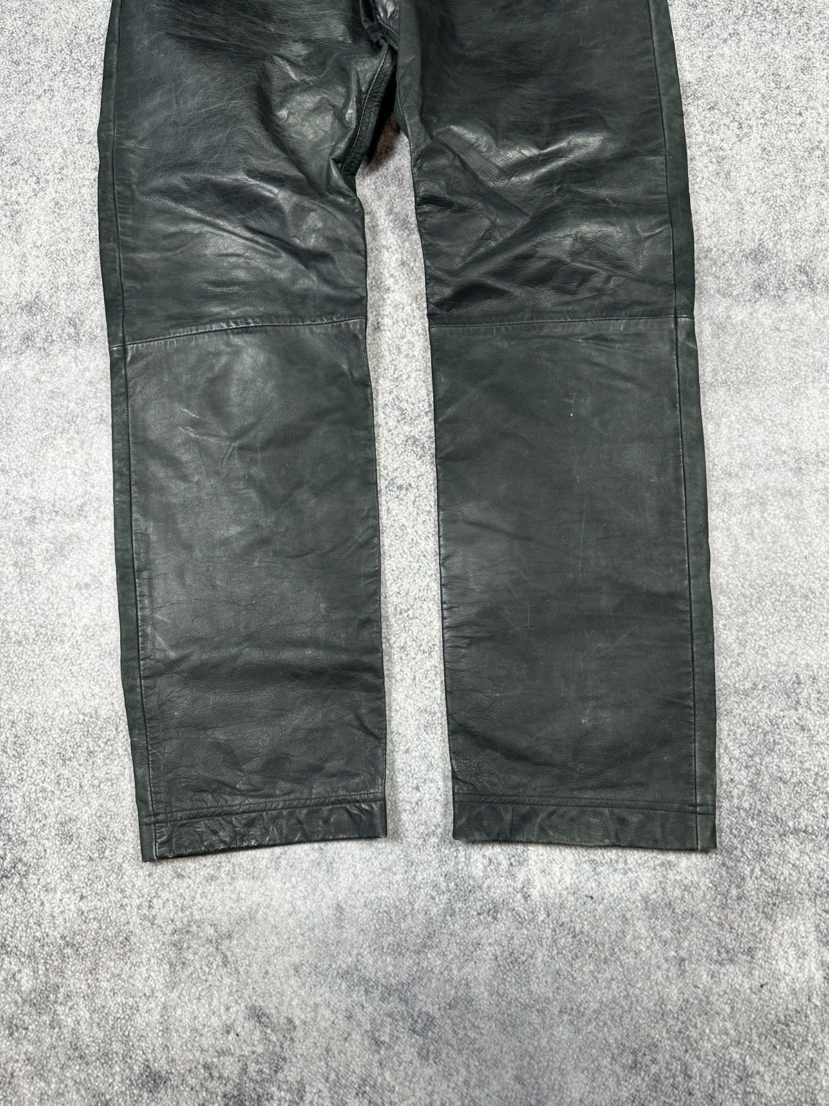 Leather Y2K Vintage Leather Pants Opium Style Alt Biker USA Rare XL Size US 35 - 2 Thumbnail