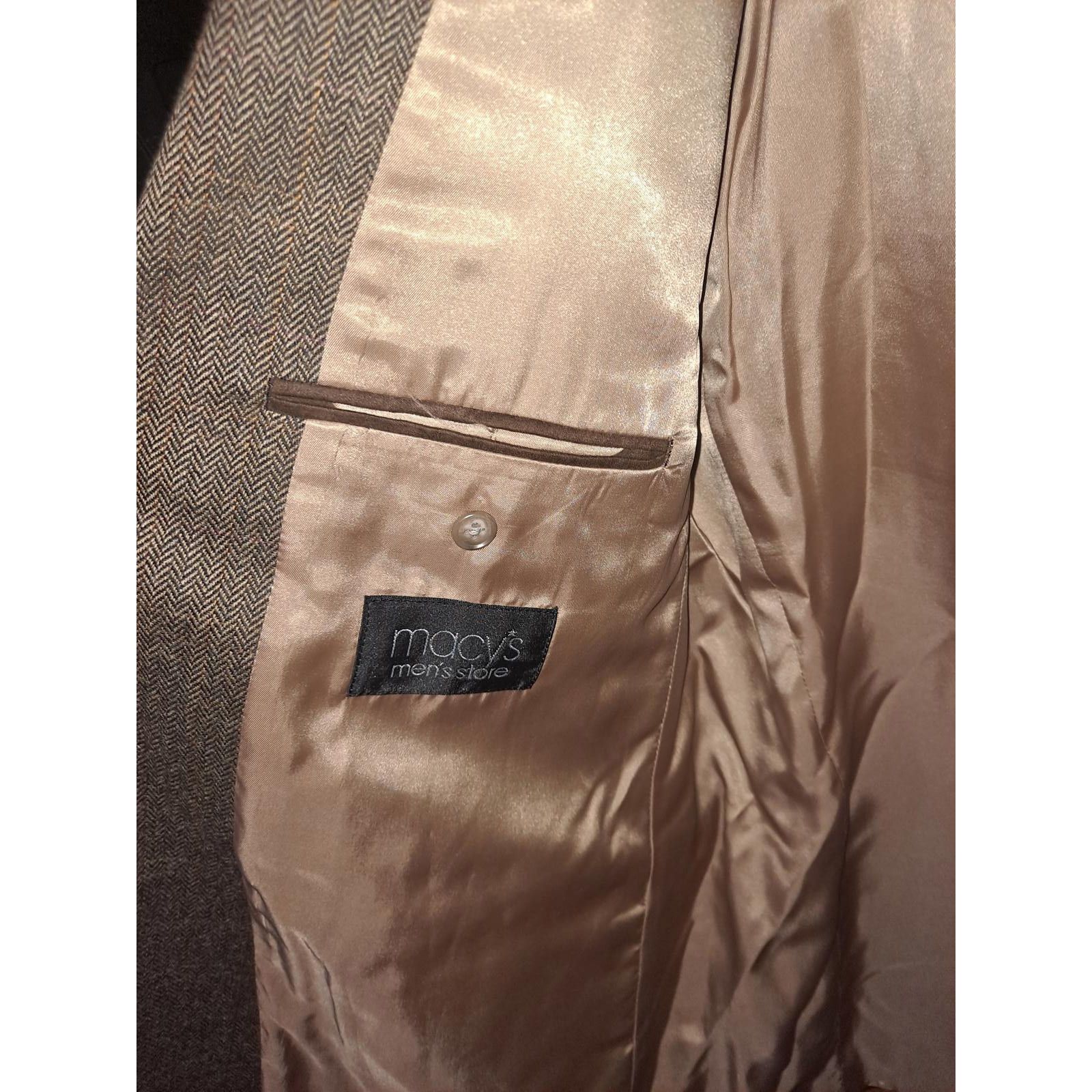 Lauren Ralph Lauren Lauren Ralph Lauren Brown Lambswool Tweed Blazer with Elbow Size 44R - 3 Thumbnail