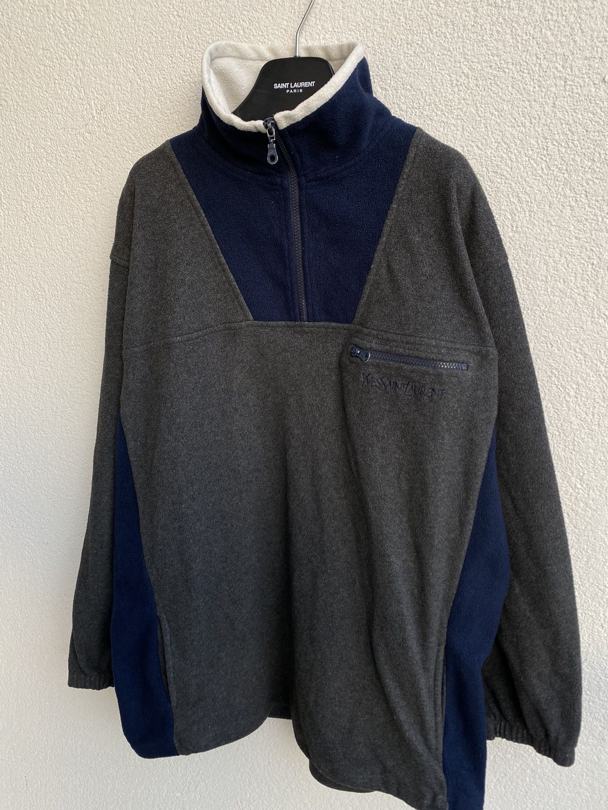 Yves Saint Laurent 90’s Fleece YSL Sweatshirt Zip YSL Sweater Size US XXL / EU 58 / 5 - 19 Thumbnail