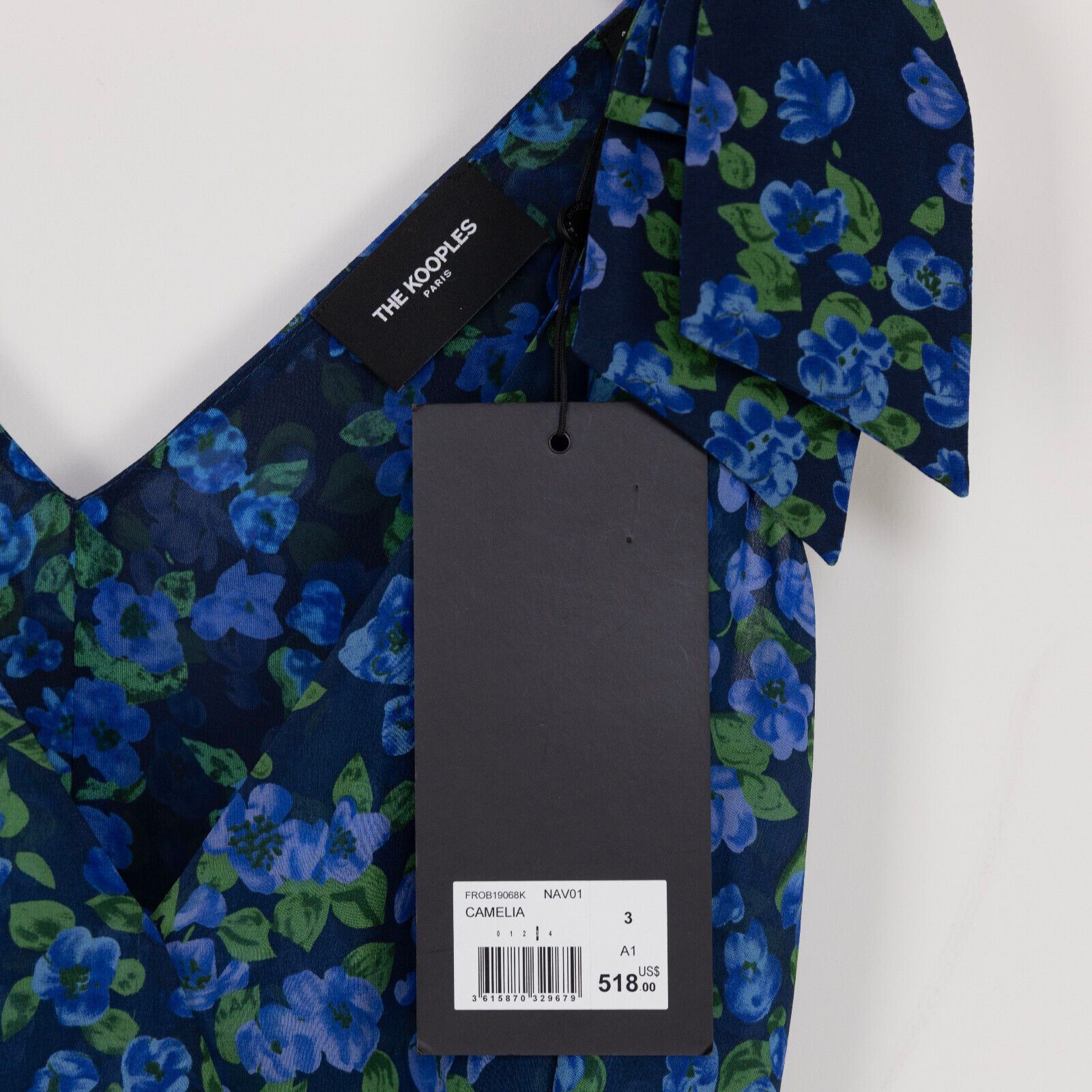 The Kooples The Kooples Women Floral Print Silk Wrap Dress Blue Size 3/M Size M / US 6-8 / IT 42-44 - 5 Thumbnail