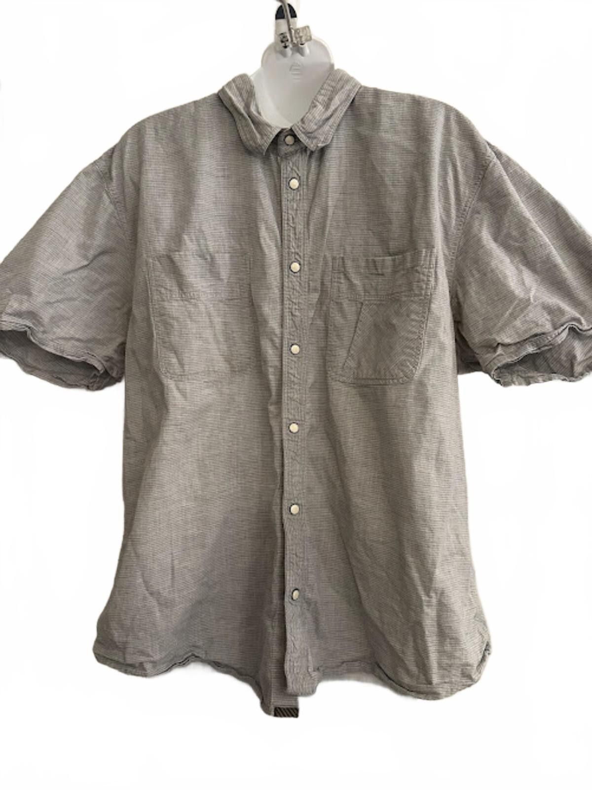 Billy Reid Billy Reid Gray Stripe Short Sleeve Shirt XL Size US XL / EU 56 / 4 - 1 Thumbnail