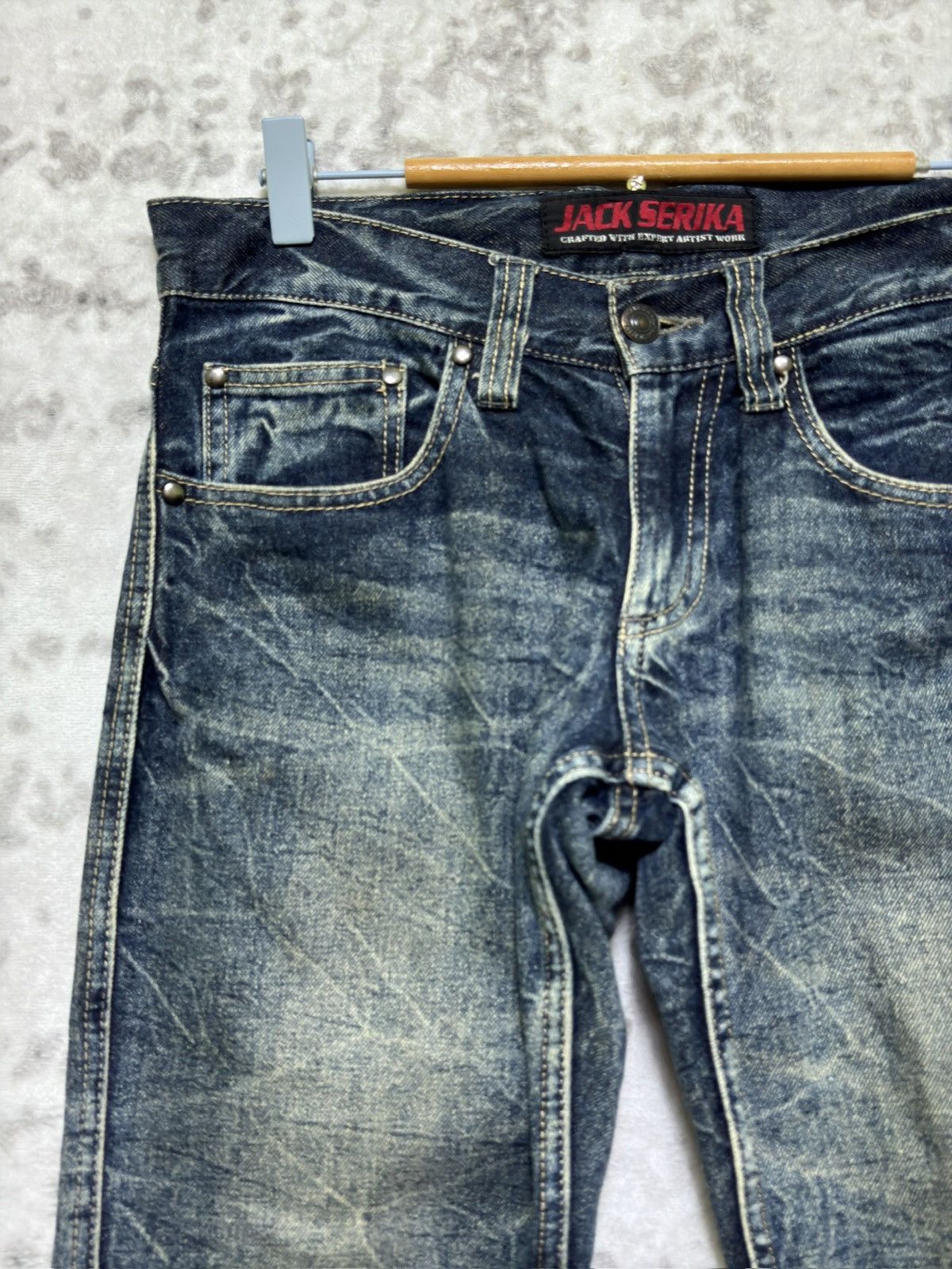 Hysteric Glamour Rare Flare Jack Serika Low Rise Denim Angel Wing Back Print Size US 30 / EU 46 - 4 Thumbnail