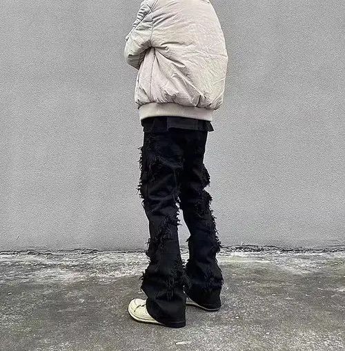 Japanese Brand × Jean High street black raw edge ripped jeans Size US 32 / EU 48 - 2 Thumbnail