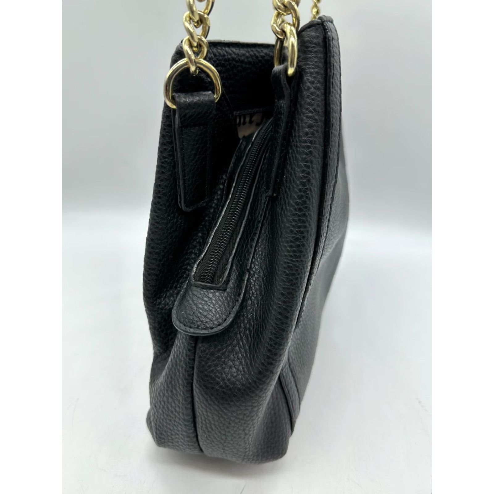 Juicy Couture Juicy Couture Shoulder Bag Women Medium Black Leather Gold Hardware Zipper Pebble Seas the Day Size ONE SIZE - 5 Thumbnail