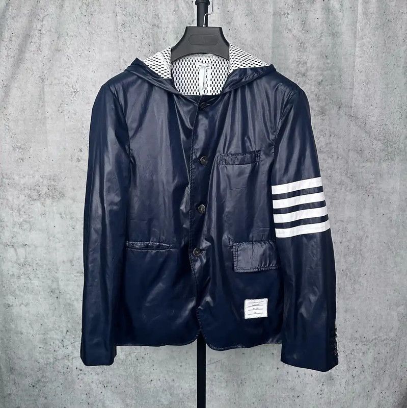 Thom Browne Navy Polyester Men's Jacket 0089