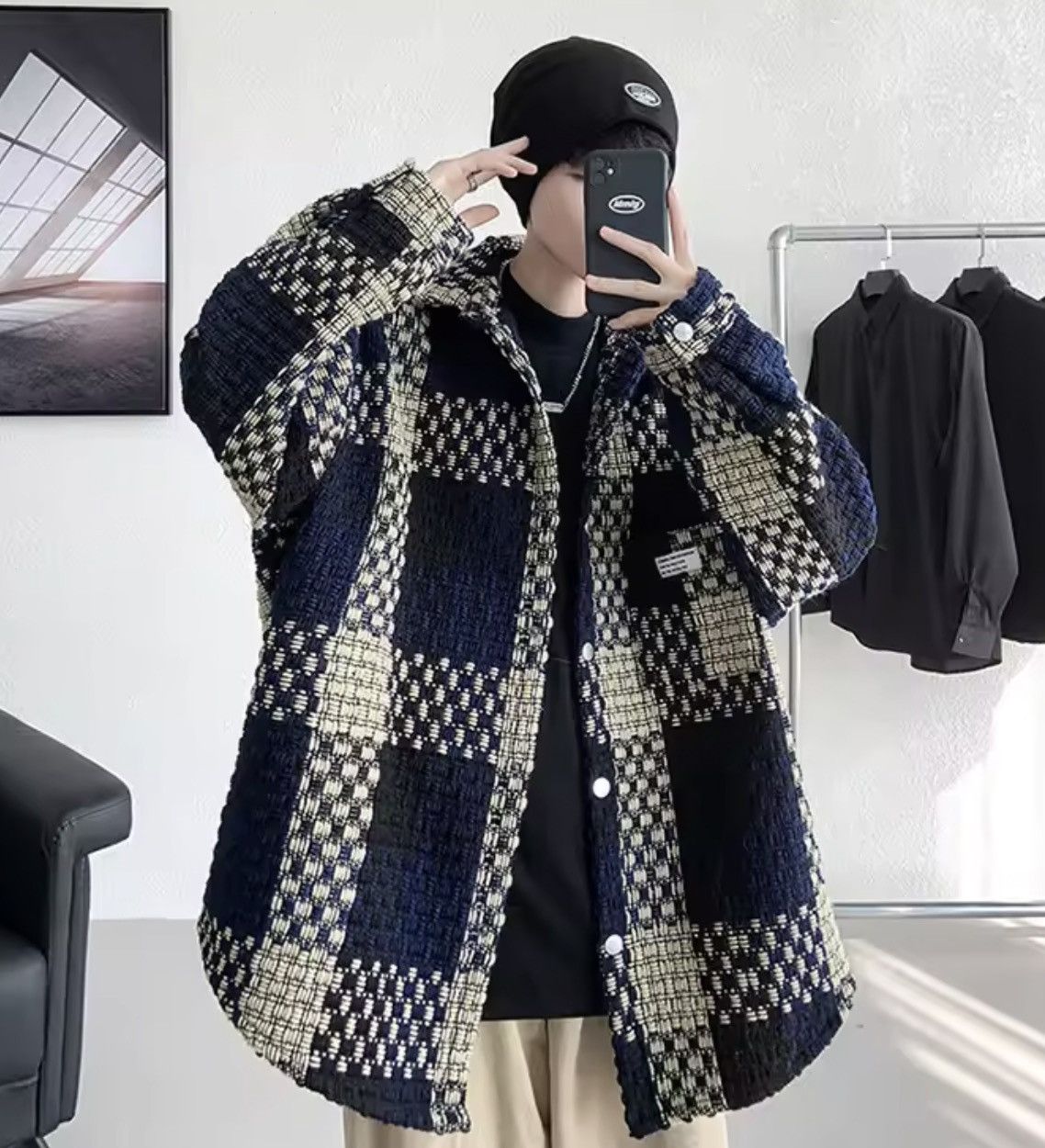 Japanese Brand Casual Plaid Knit Jaet Size US XXL / EU 58 / 5 - 1 Thumbnail