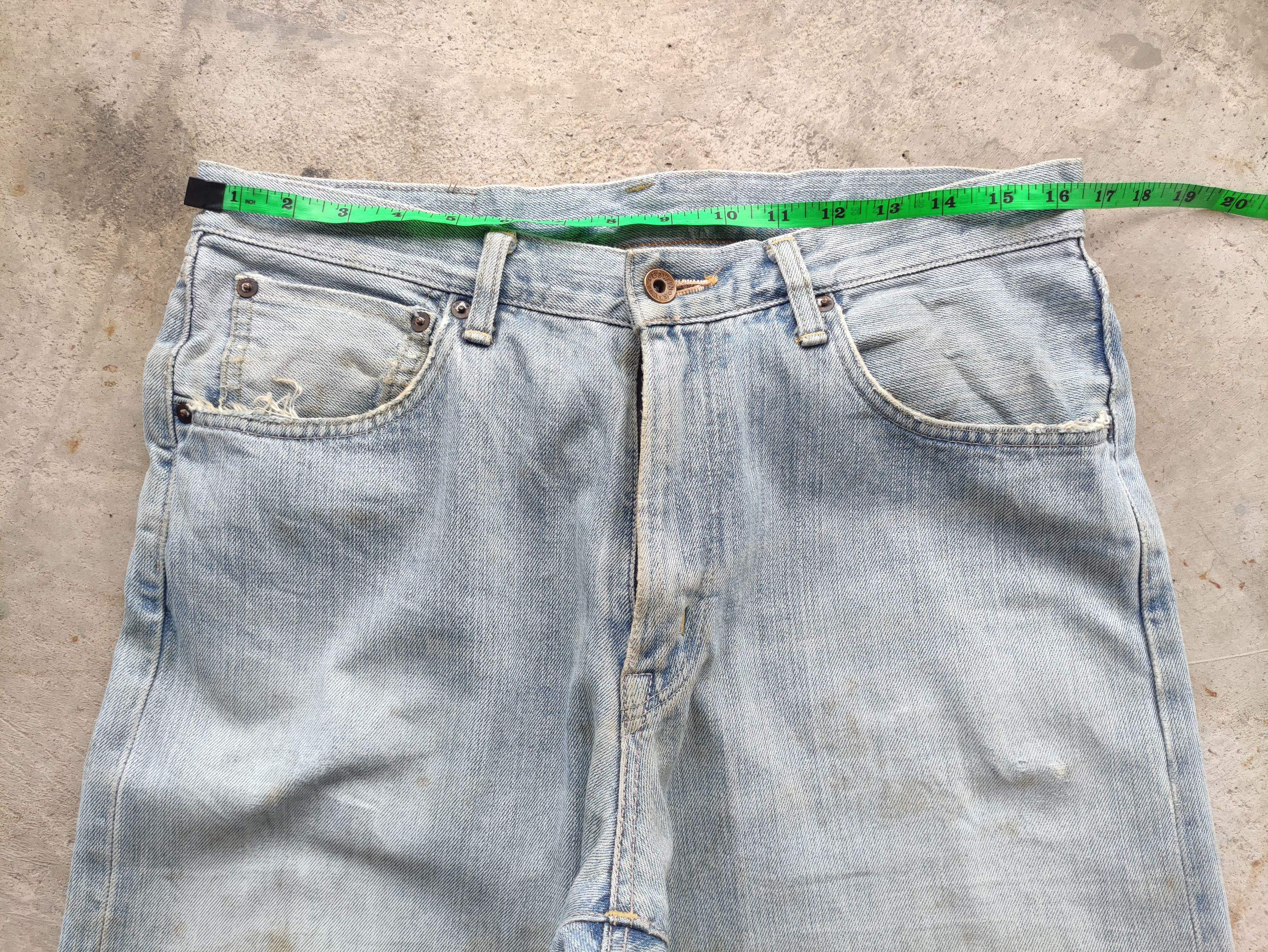 Edwin Vintage Edwin 505 Japan Baggy Jean Distressed Faded Denim Size US 33 - 6 Thumbnail