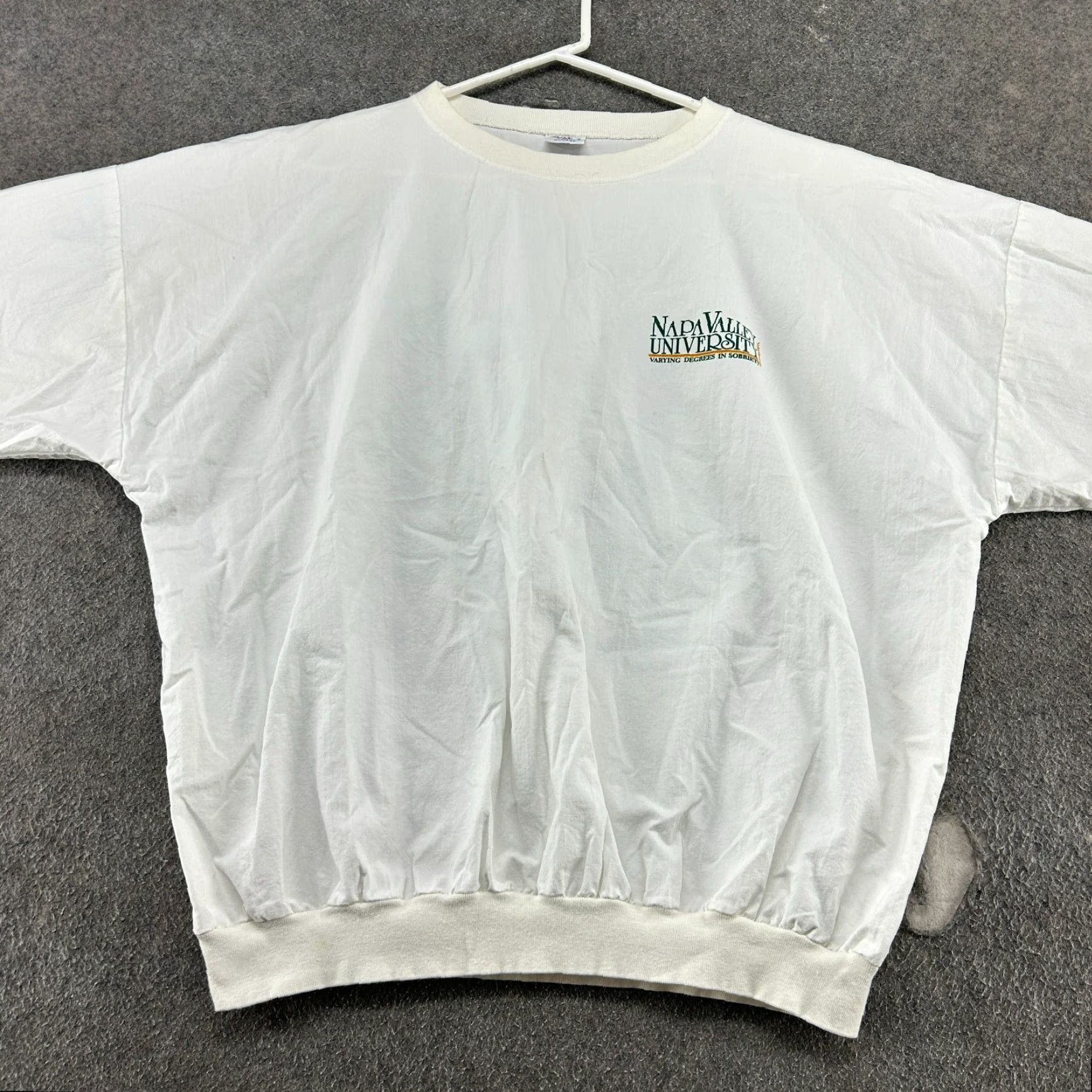 Vintage VINTAGE Crazy Shirts Sweatshirt Men XL White Nike USA 90s Crew Neck Long Sleeve Graphic Print Logo Pullover Cotton Fleece USA Men XL White 90s Size US XL / EU 56 / 4 - 2 Thumbnail