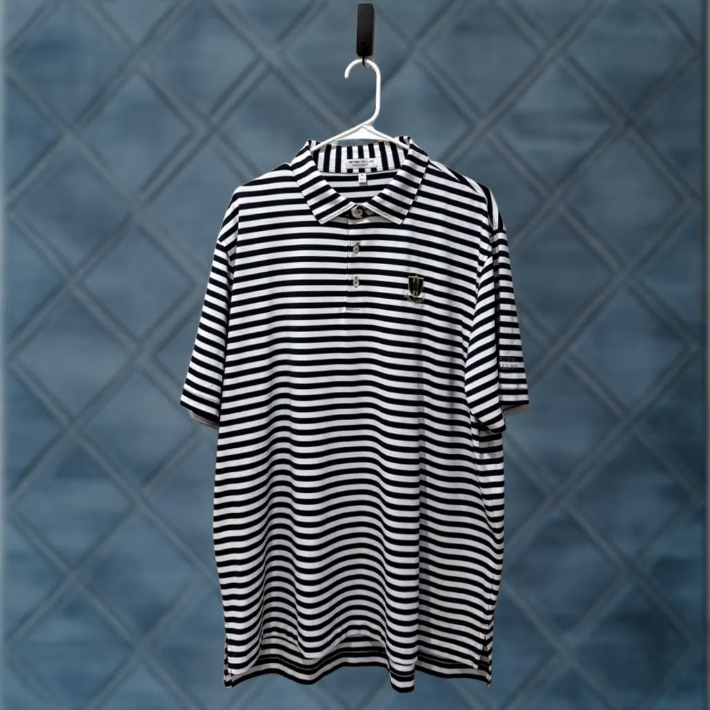 Peter Millar Peter Millar Polo Shirt Blue White XL Summer Comfort Striped Mens Size US XL / EU 56 / 4 - 1 Thumbnail